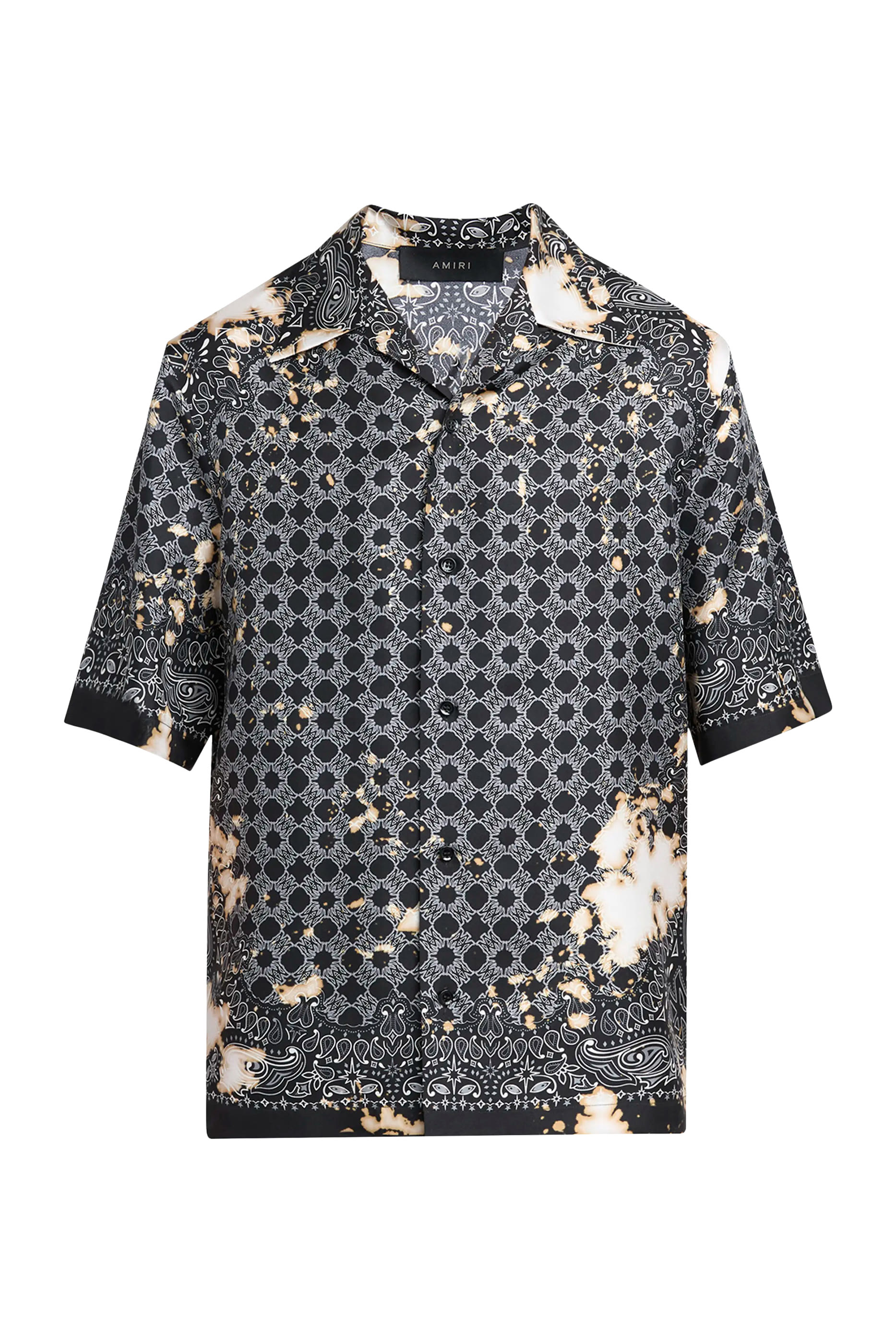 قميص بولينغ بطبعة باندانا بتأثير مبيض  