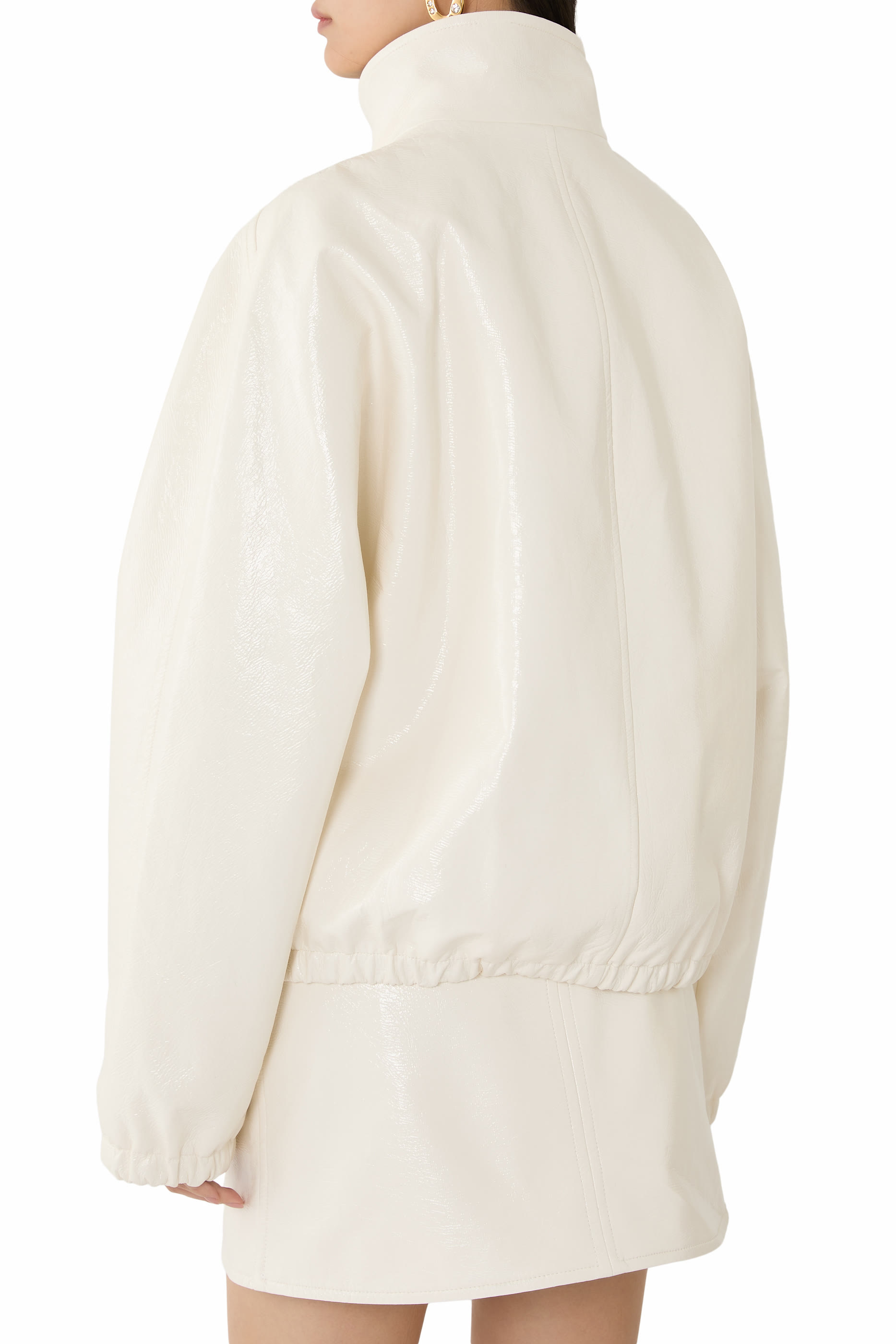 Vinyl Zipped Bomber Jacket 