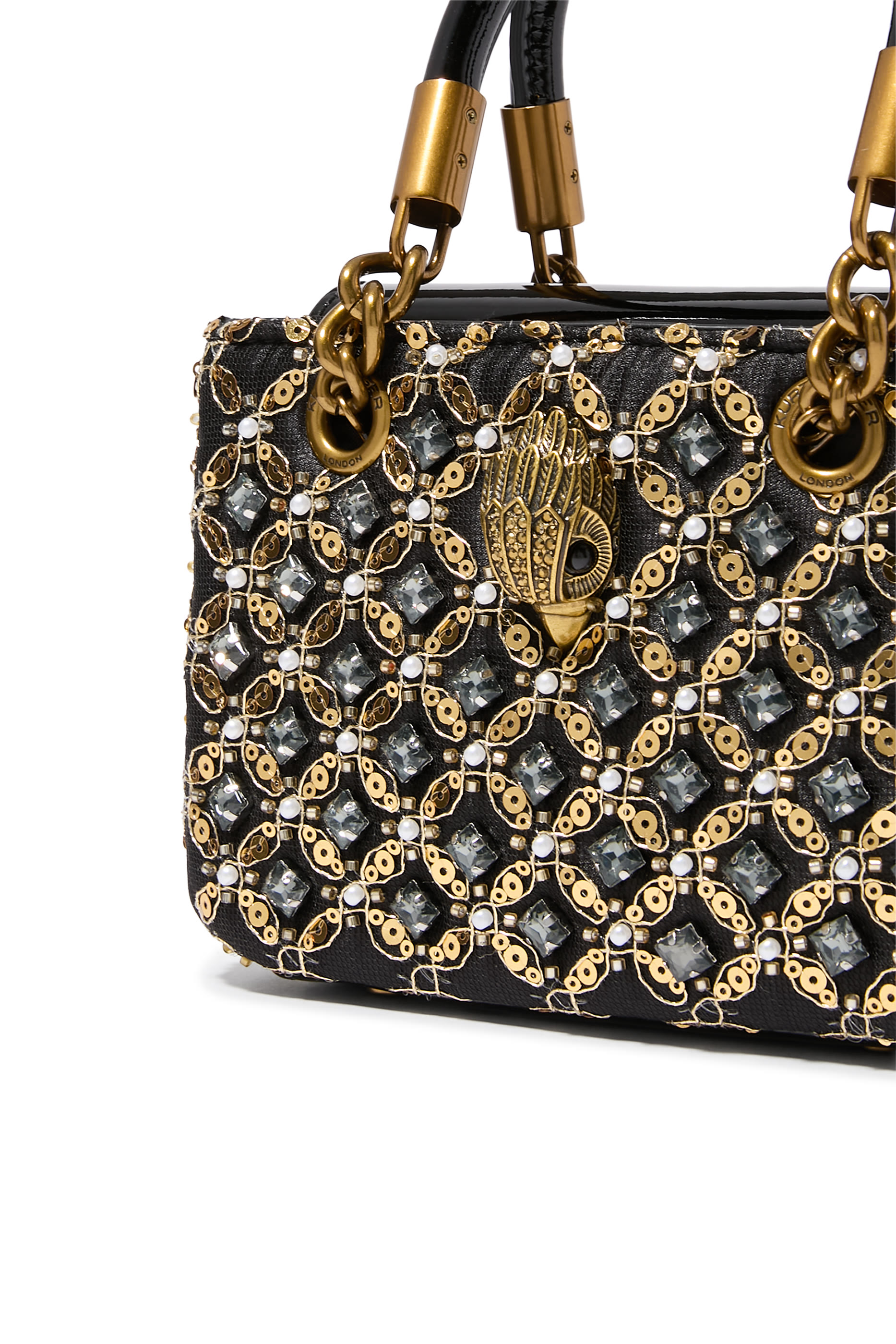 حقيبة كنسنغتون صغيرة مزينة بحلي