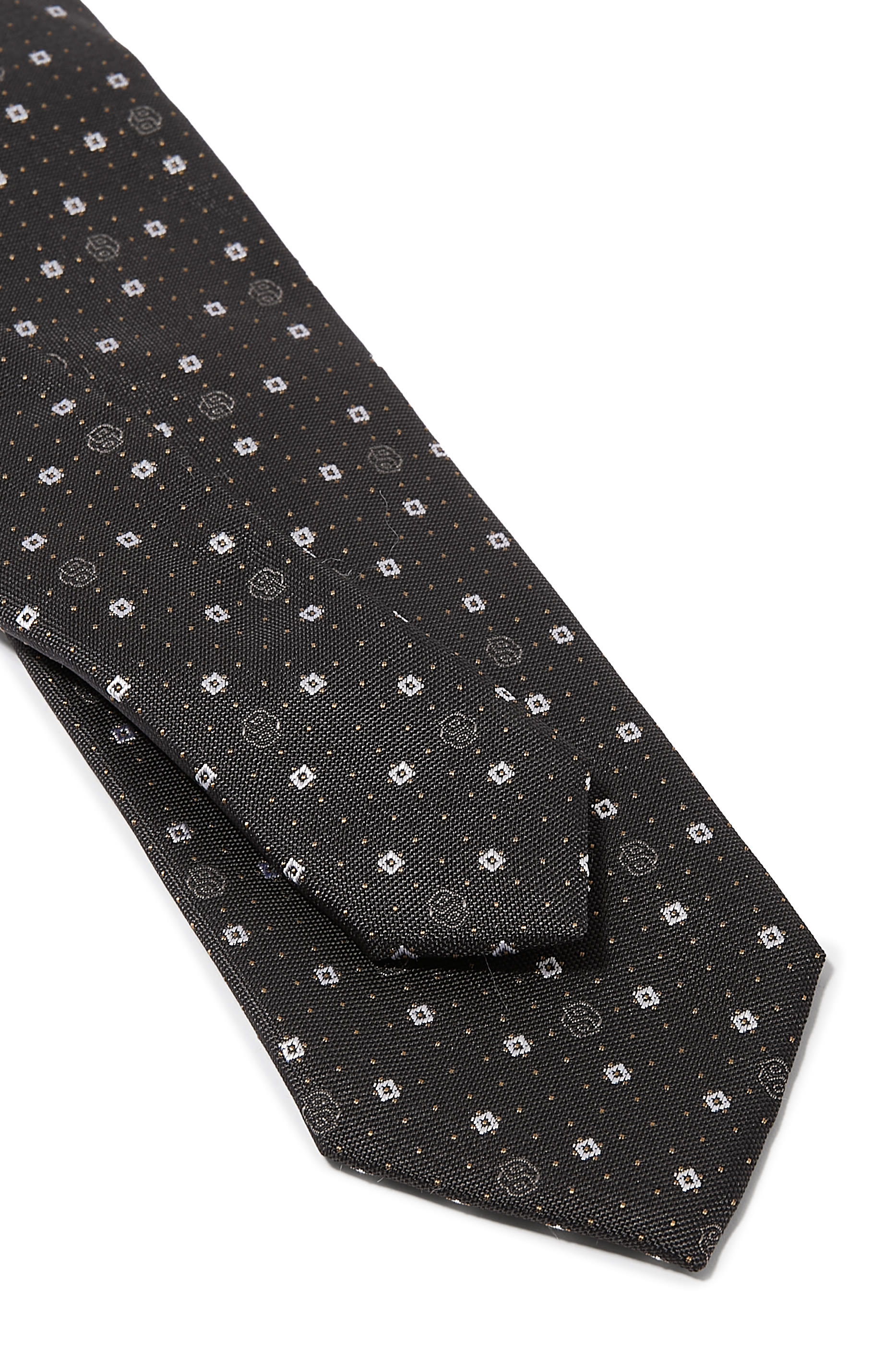 Jacquard Pattern Silk-Blend Tie