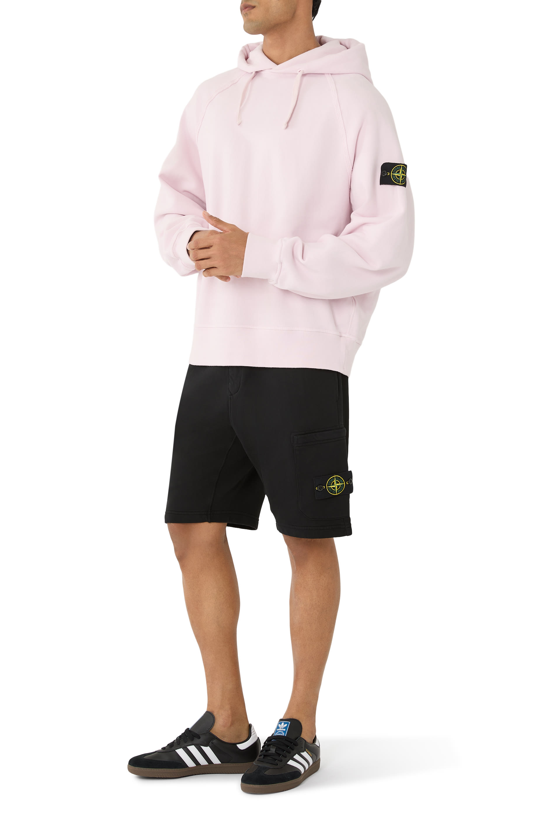 سويت شيرت بغطاء للرأس، قصة فضفاضة، وأكمام راغلان