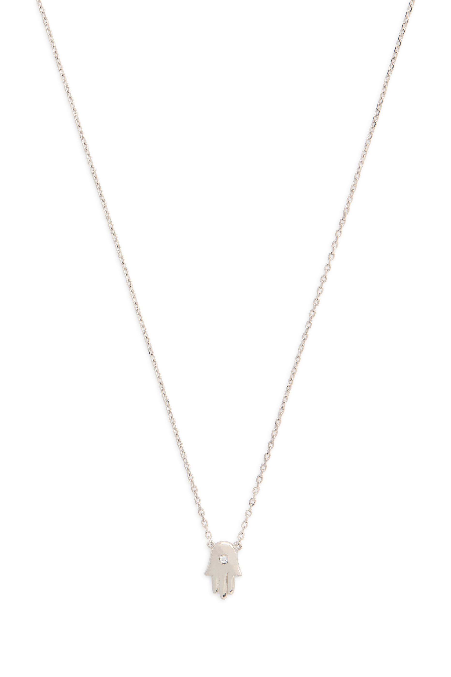 قلادة بدلاية بتصميم كف بحجر زركونيا بافيه، معدن مطلي بالذهب