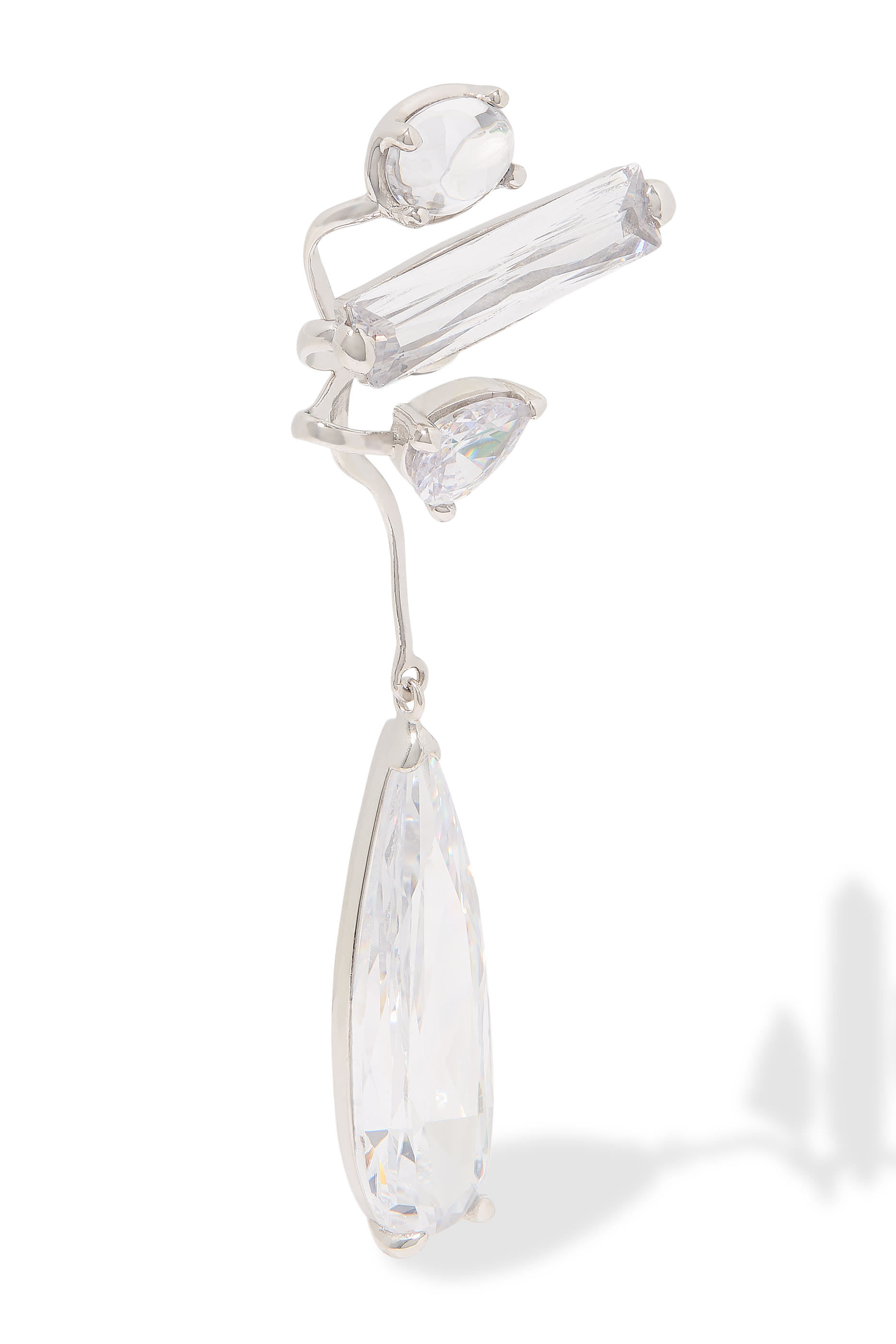 أقراط متدلية مرصعة بأحجار متنوعة شفافة