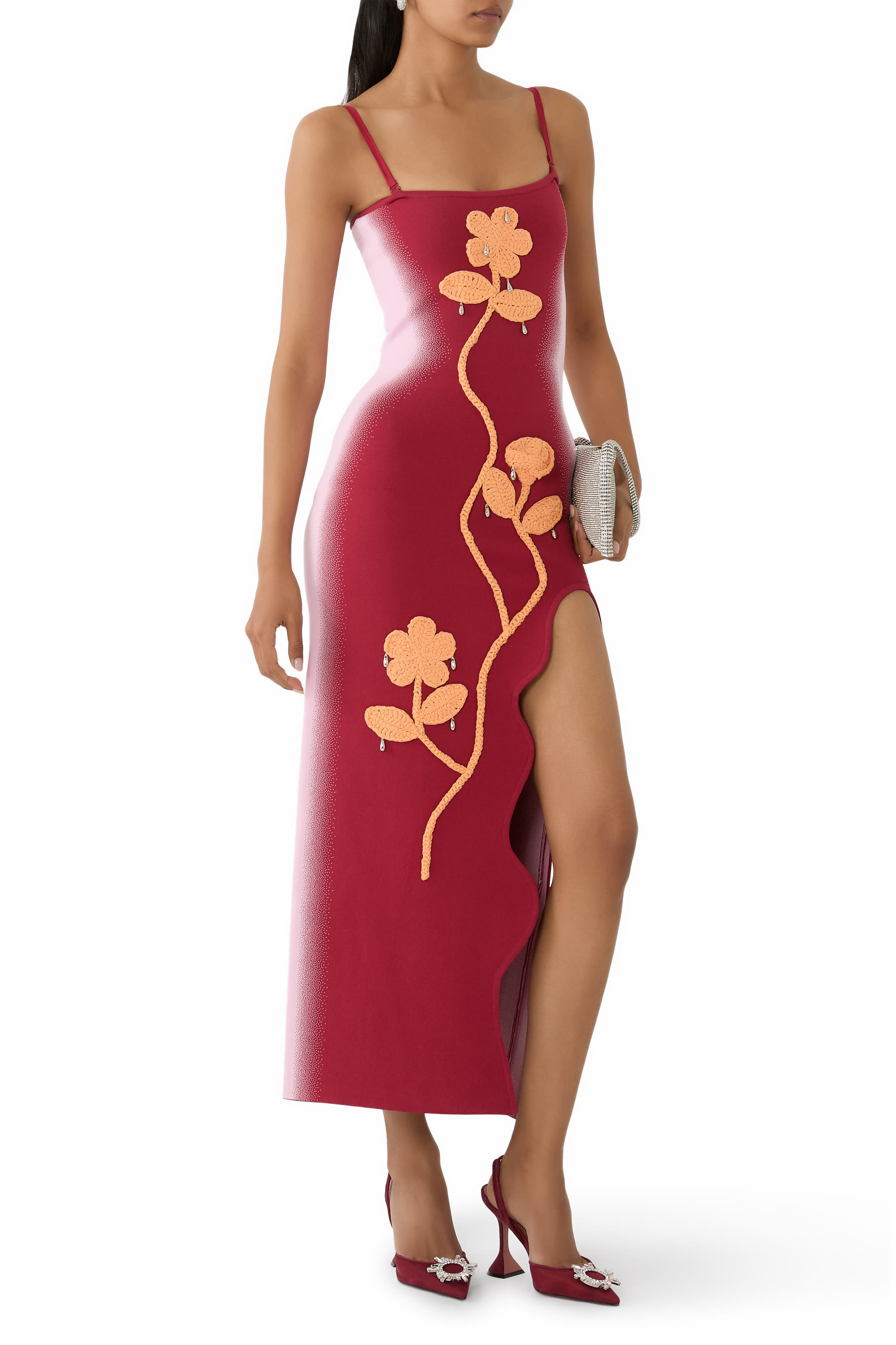 فستان شيري كروشيه طويل بلا أكمام