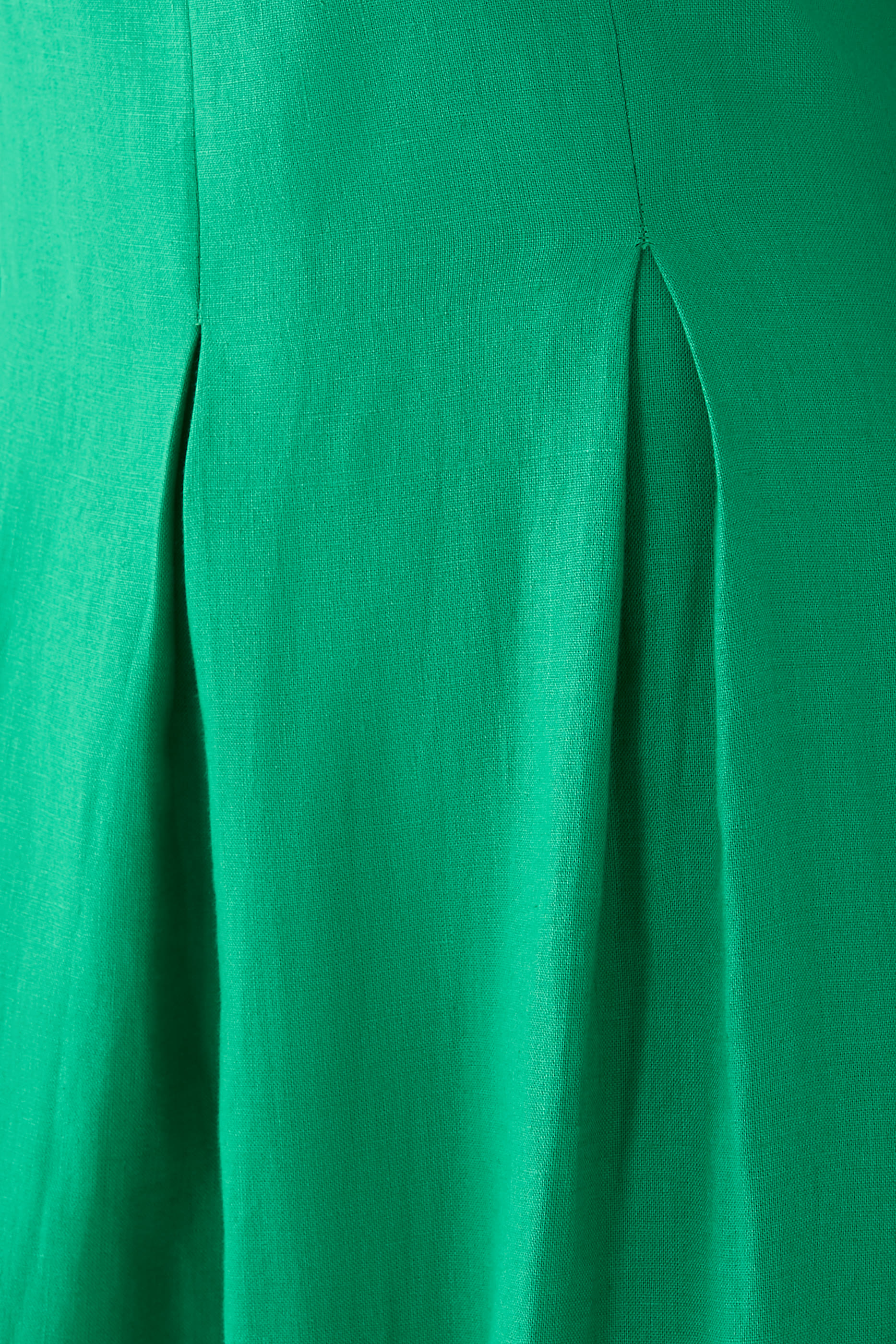 فستان ديمي متوسط الطول بأكمام منفوخة كتان