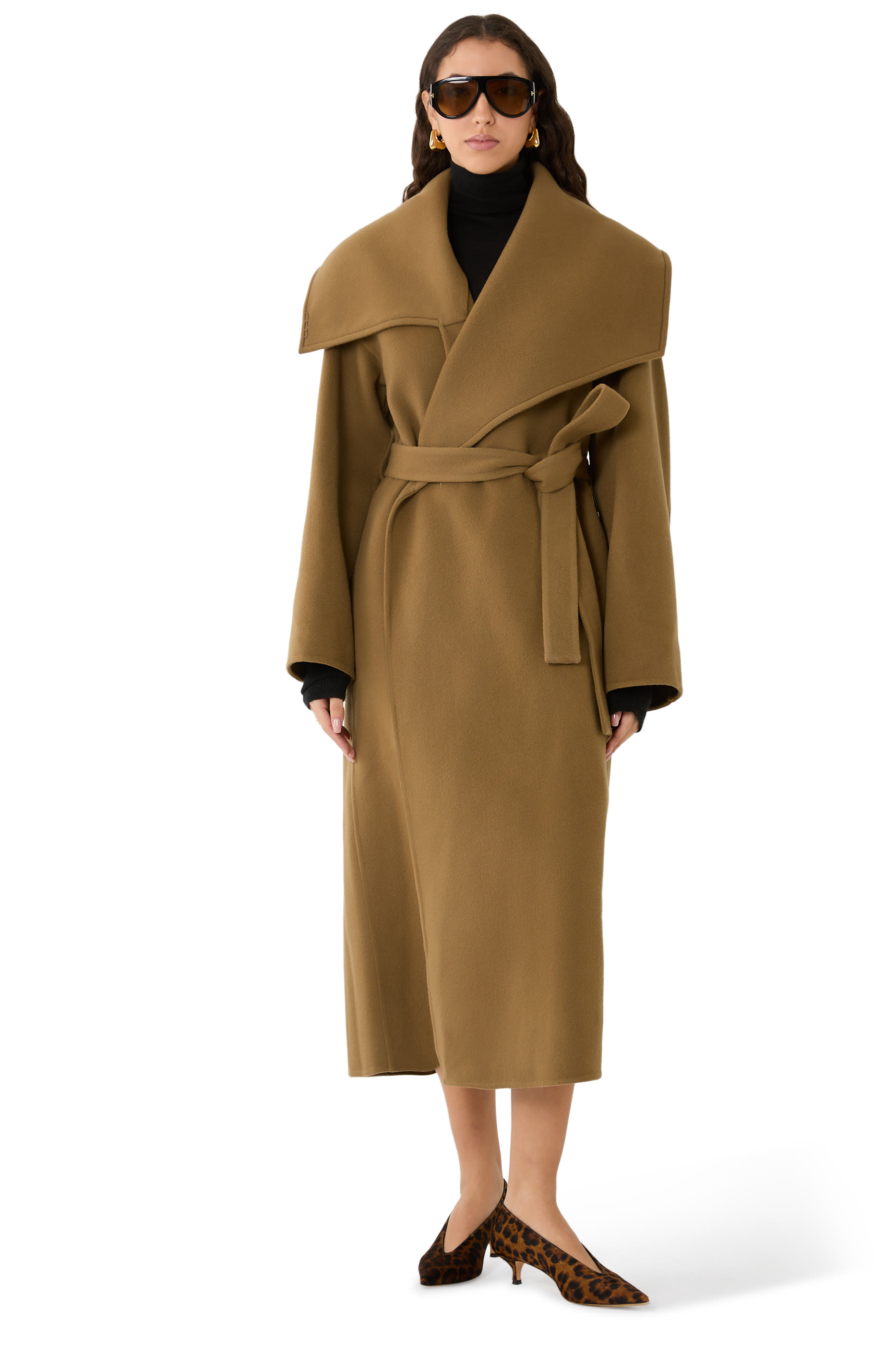 Longline Wrap Front Coat