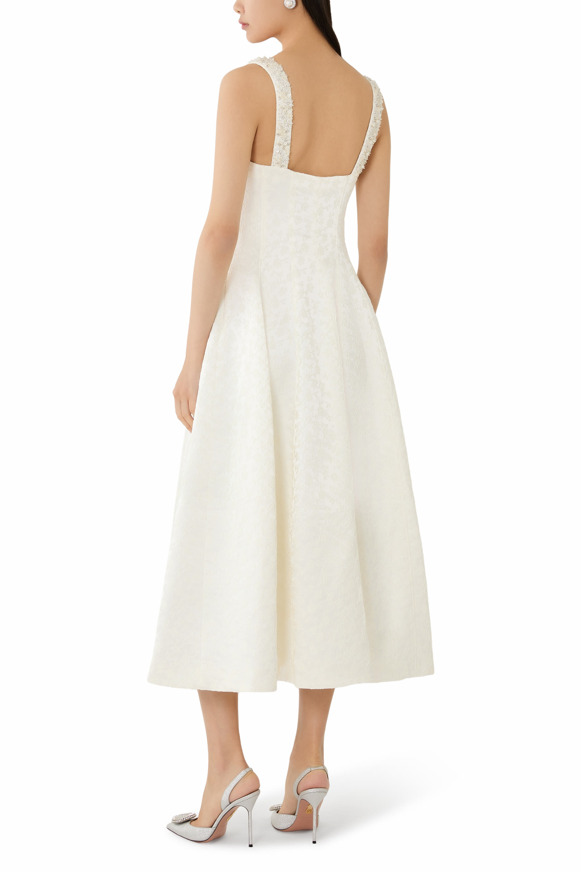 فستان شارلوت جاكار متوسط الطول