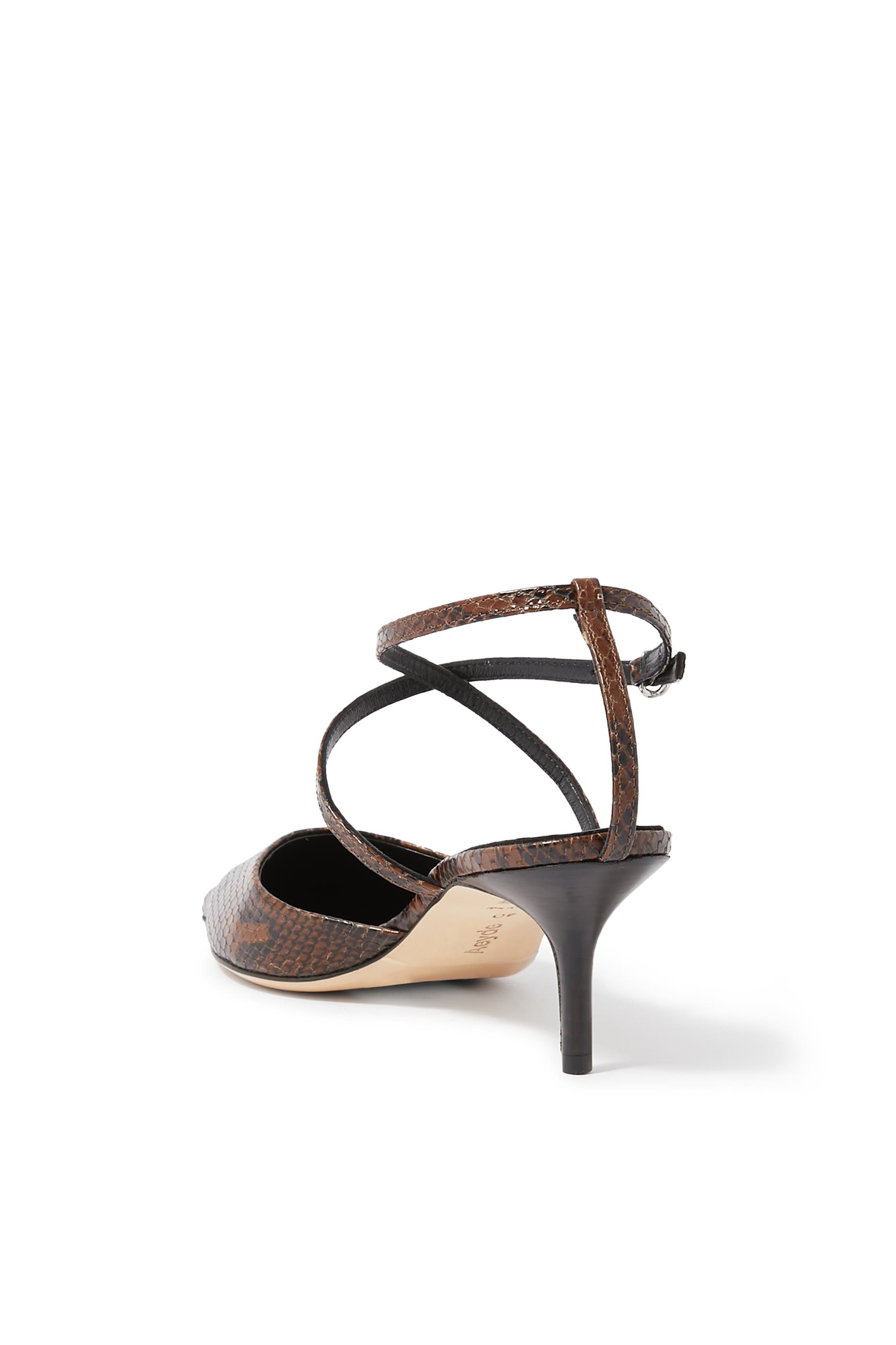 حذاء كلاسيكي سالومي بكعب رفيع جلد