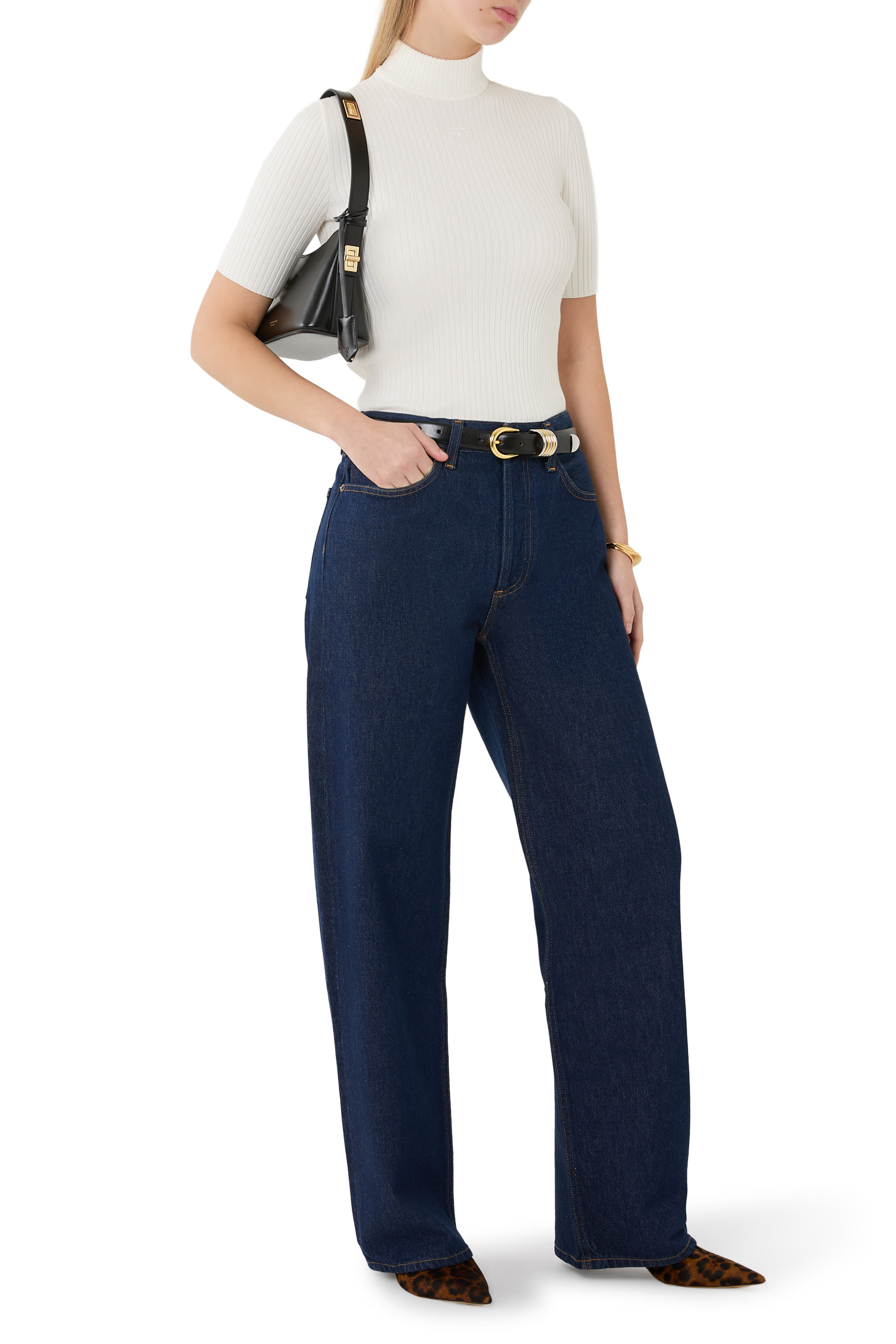 كنزة ري إيديشن نسيج مضلع