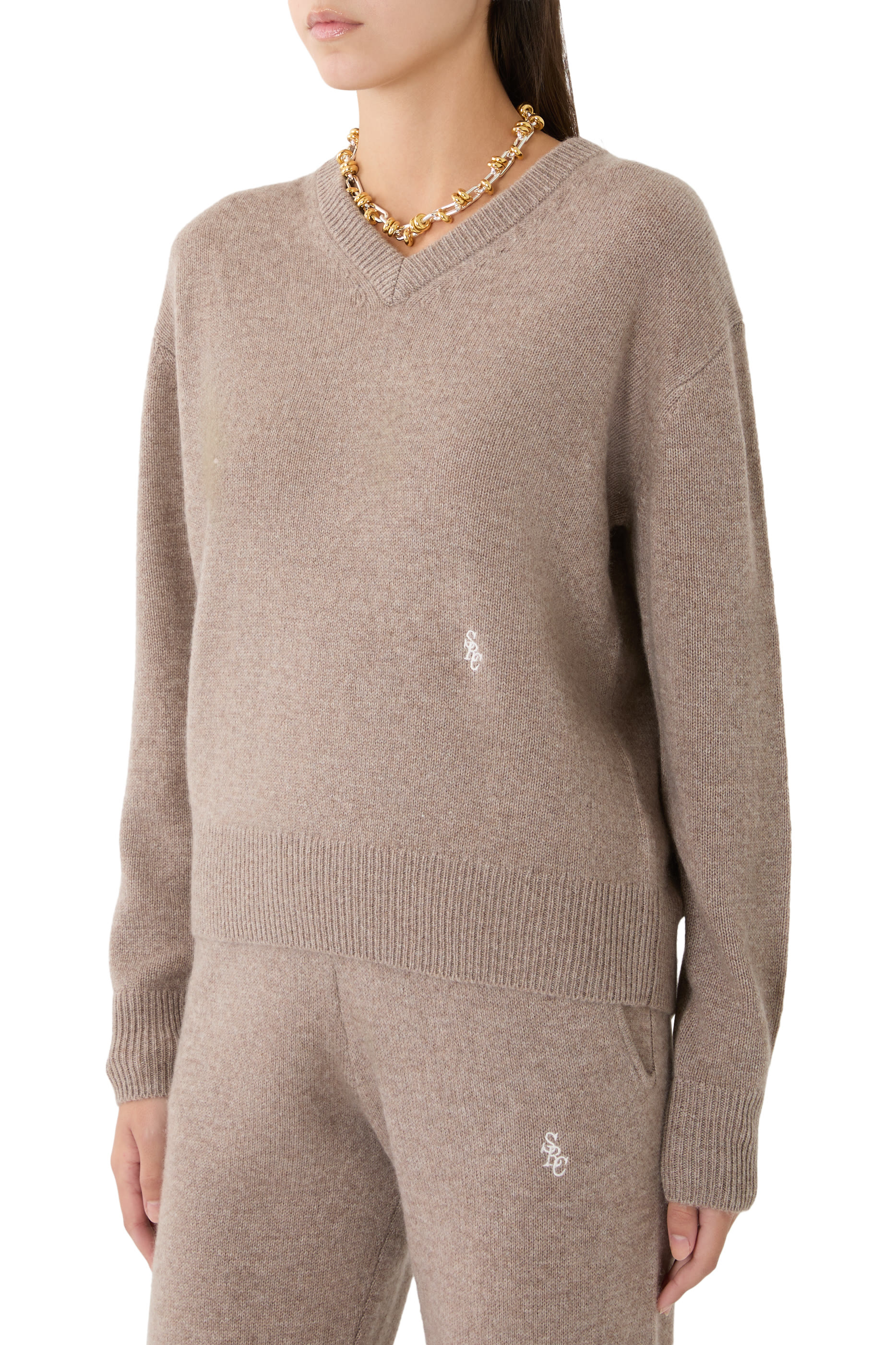 كنزة بولو بشعار الماركة كشمير