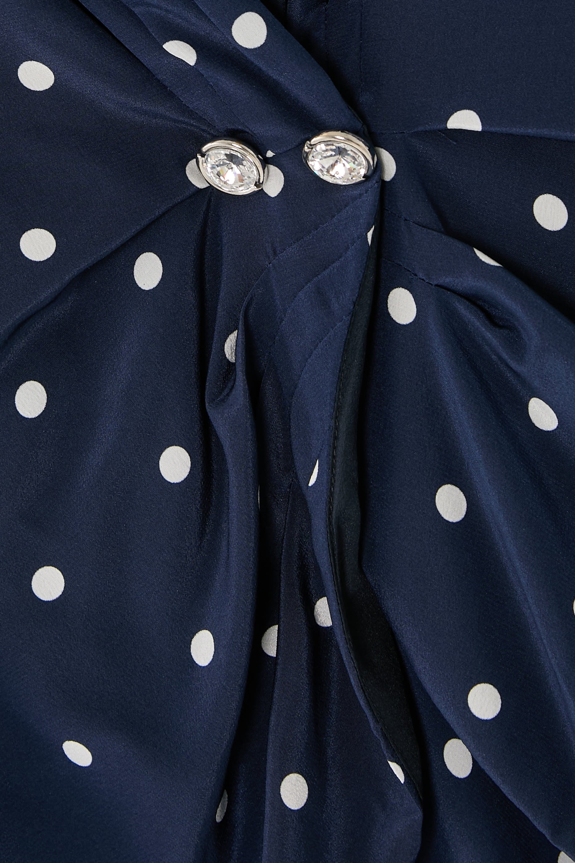 Jewel Buttons Polka Dot Dress