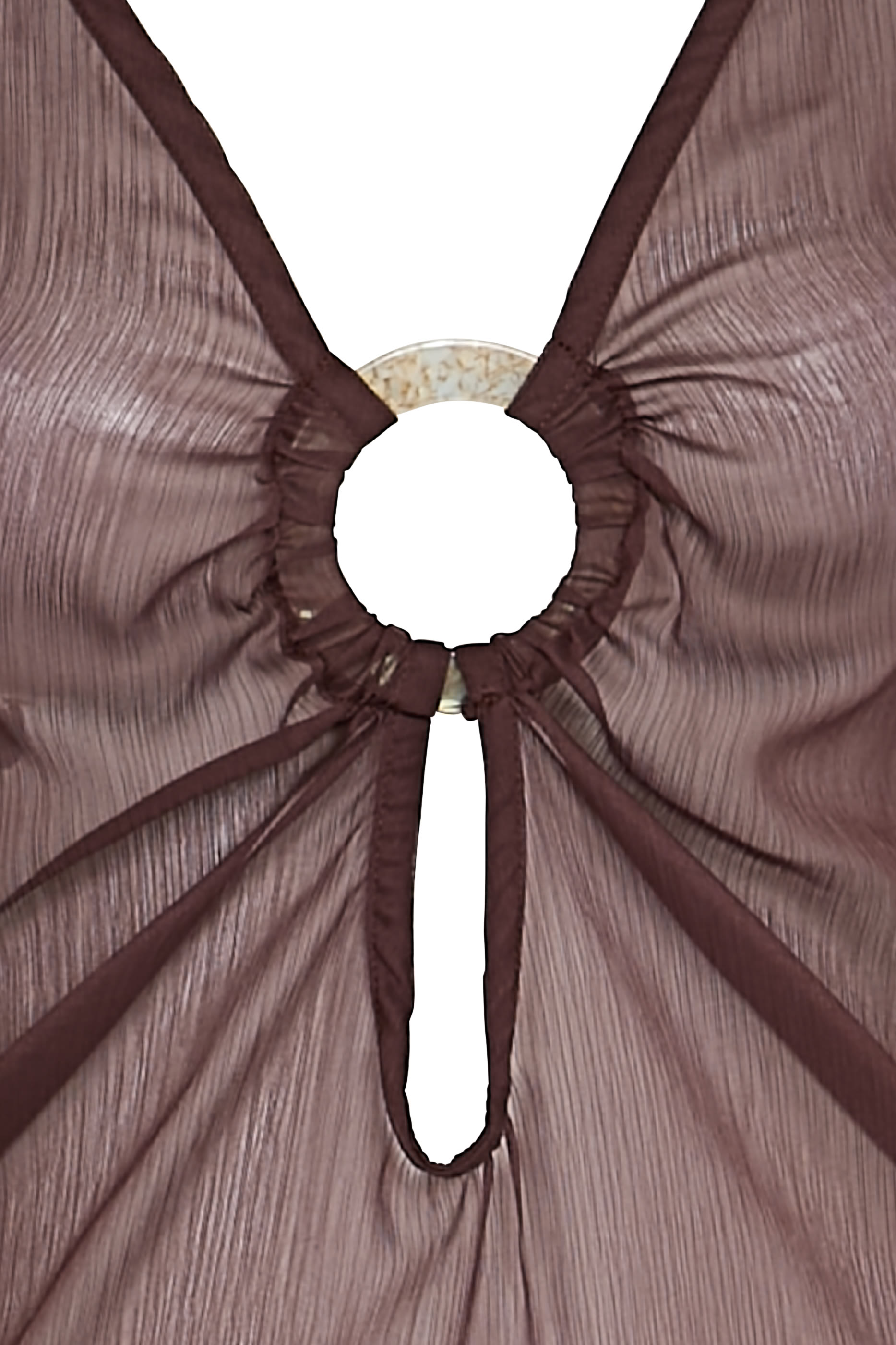 فستان موون طويل شفاف بأكمام طويلة