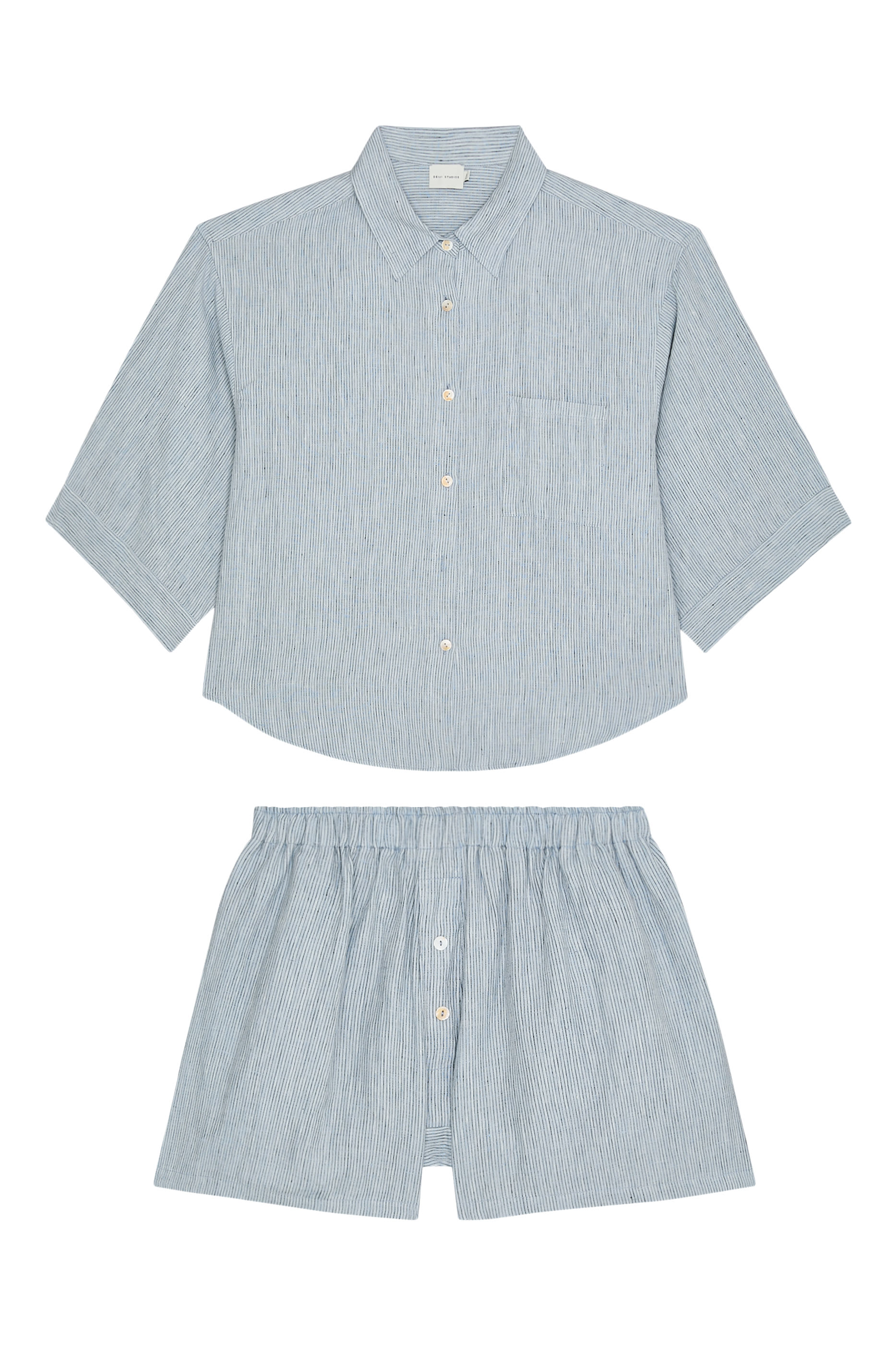 طقم شورت وقميص مخطط