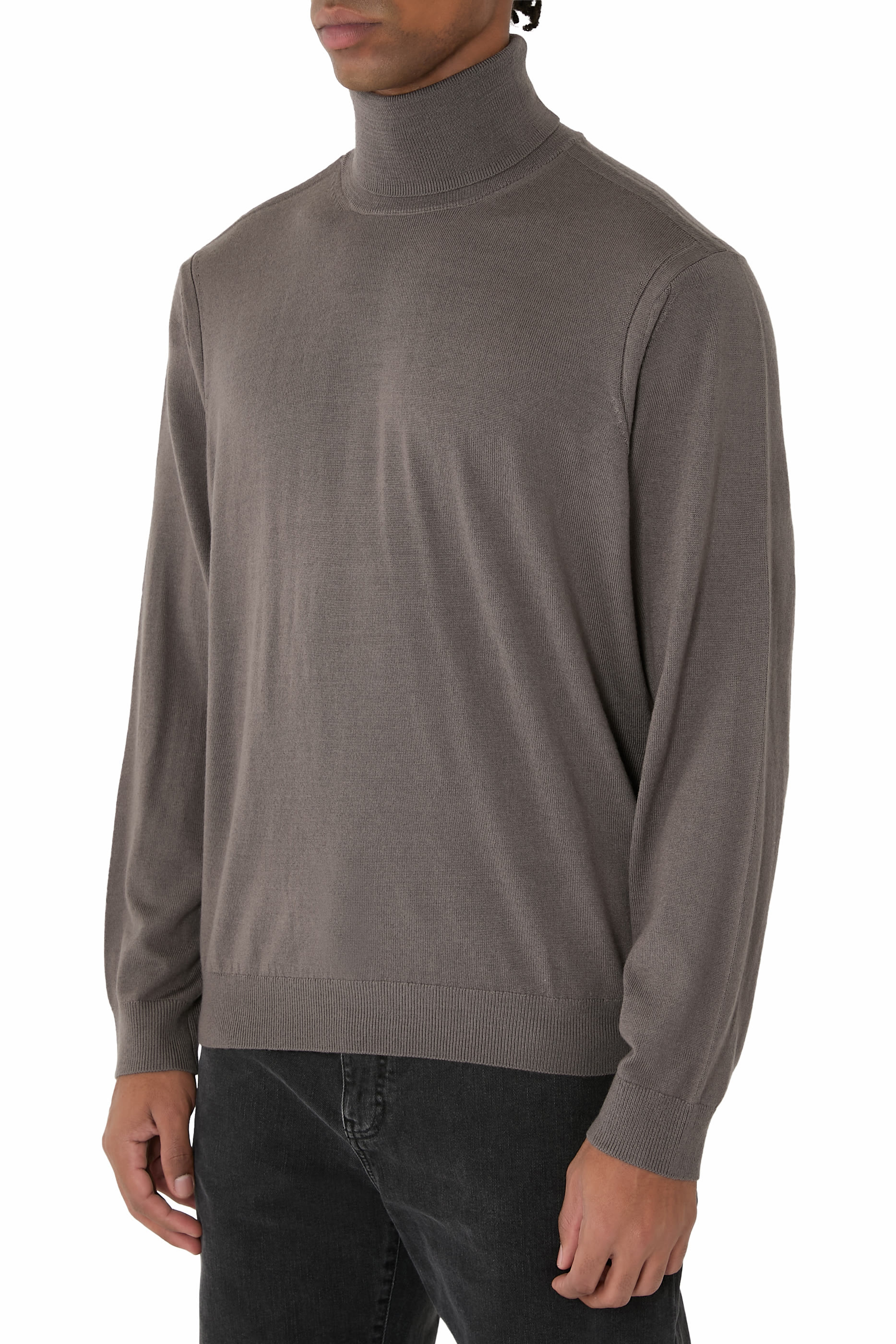 كنزة بياقة عالية مزيج صوف