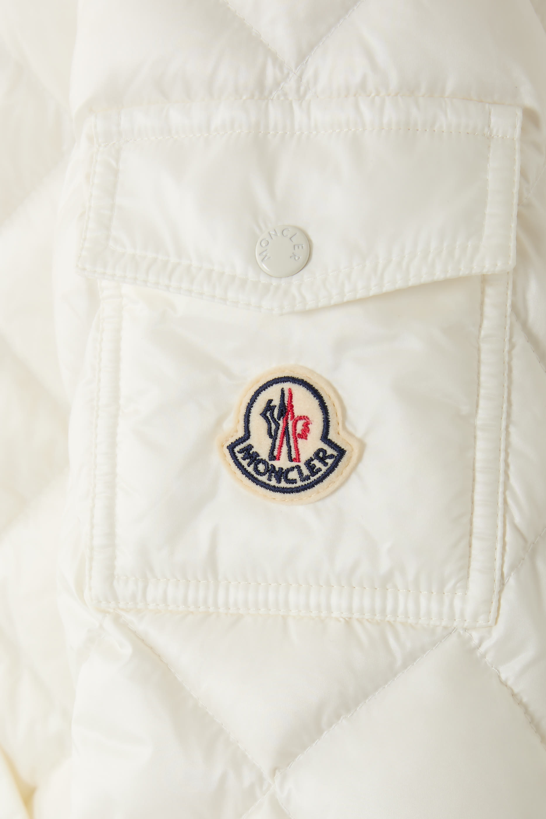 Diamond-Quilted Hooded Short Down Jacket