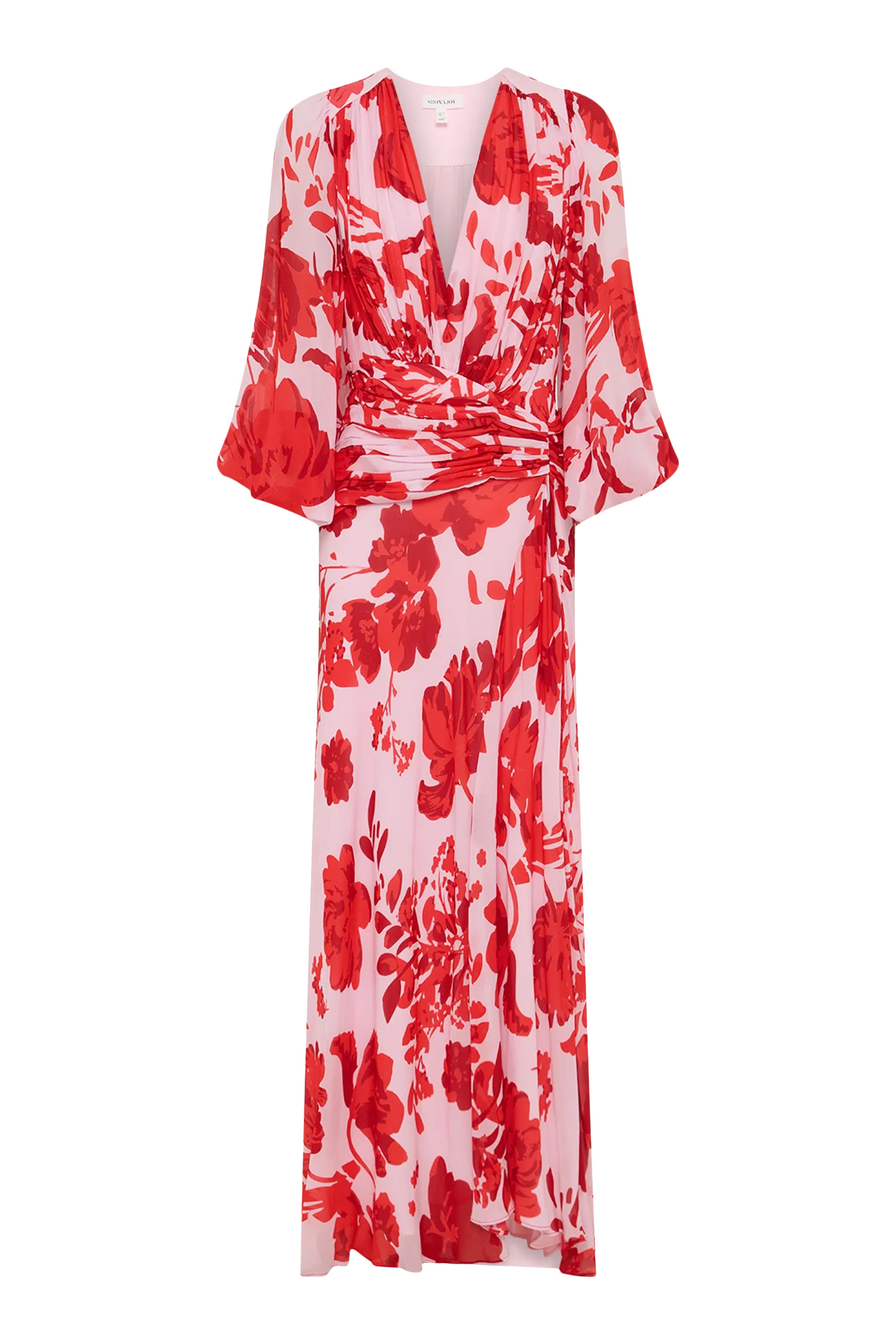 فستان ألينا طويل بأكمام طويلة وكشكش