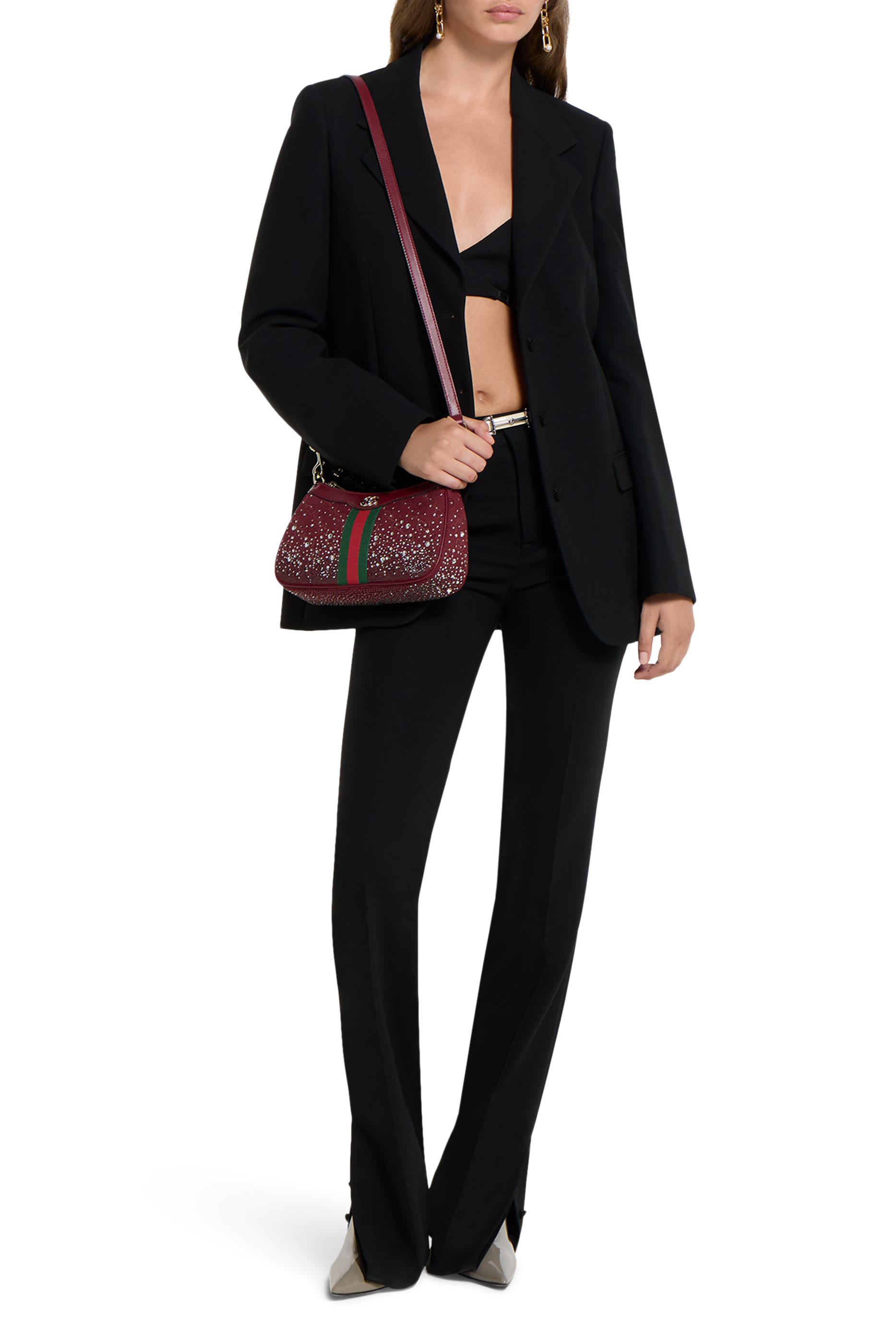 حقيبة كتف أوكتافيا صغيرة مزينة بكريستال