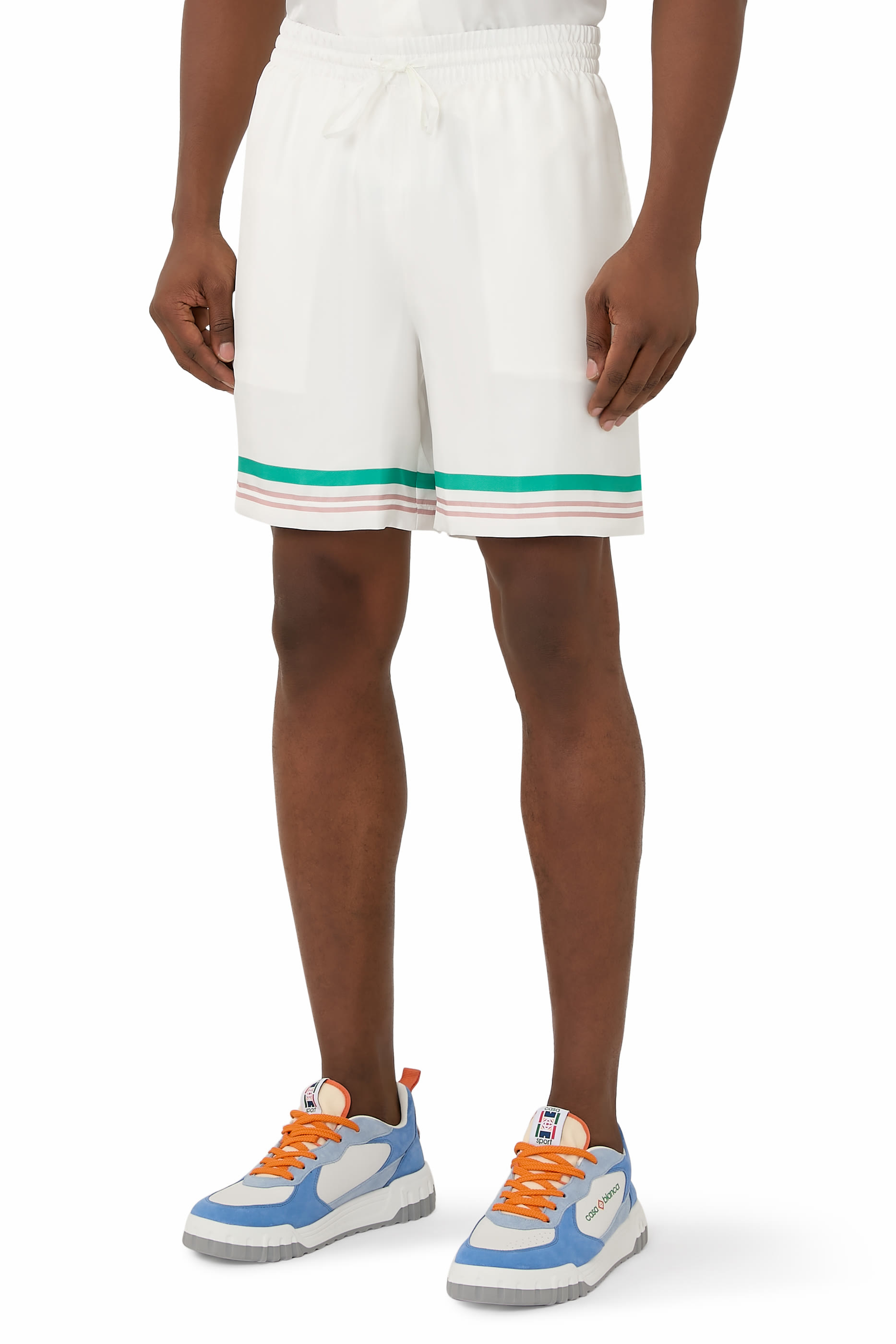 قميص بأكمام قصيرة بشعار كازا واي حرير