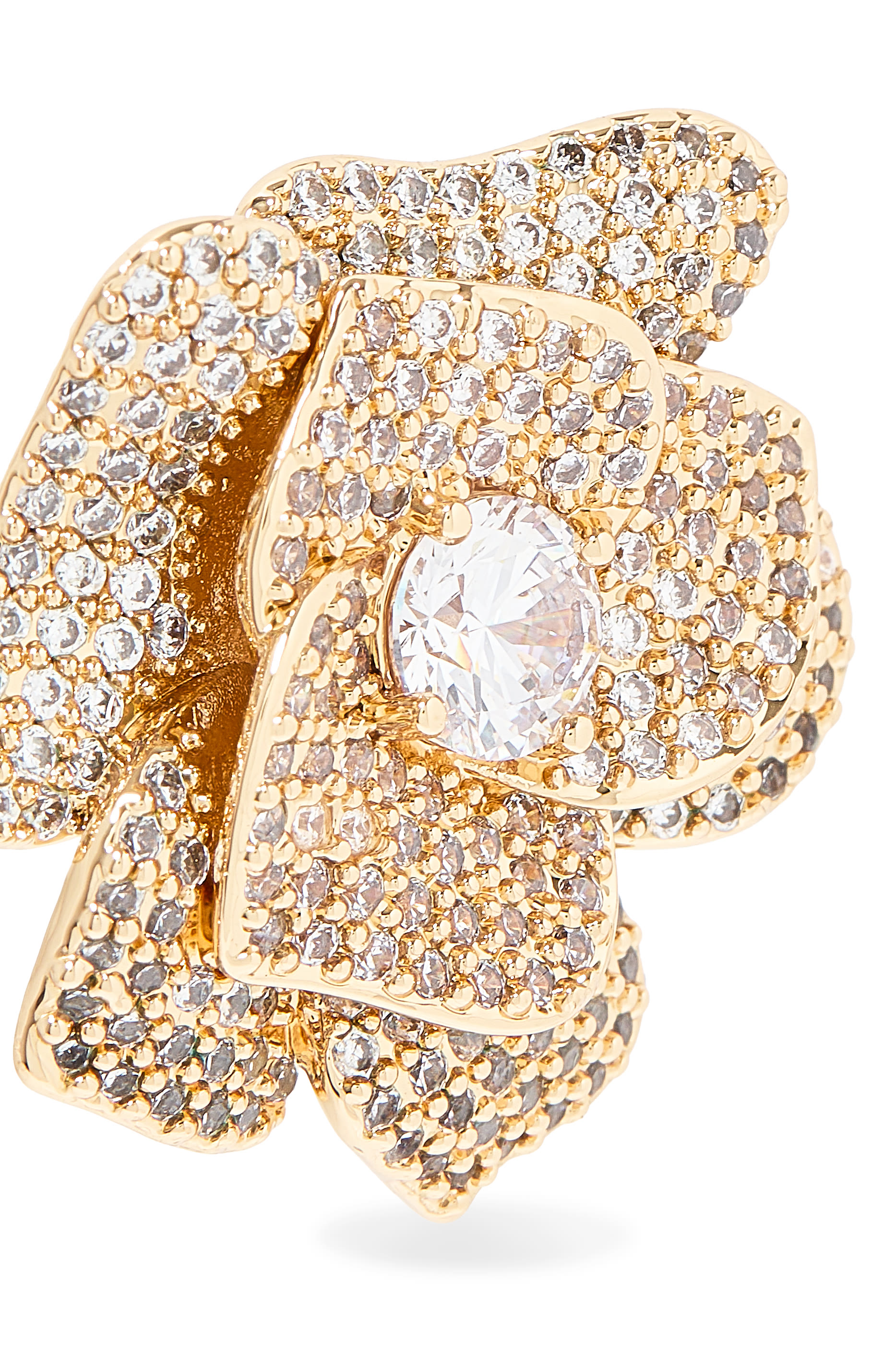 أقراط بتصميم زهور مرصعة بكريستال