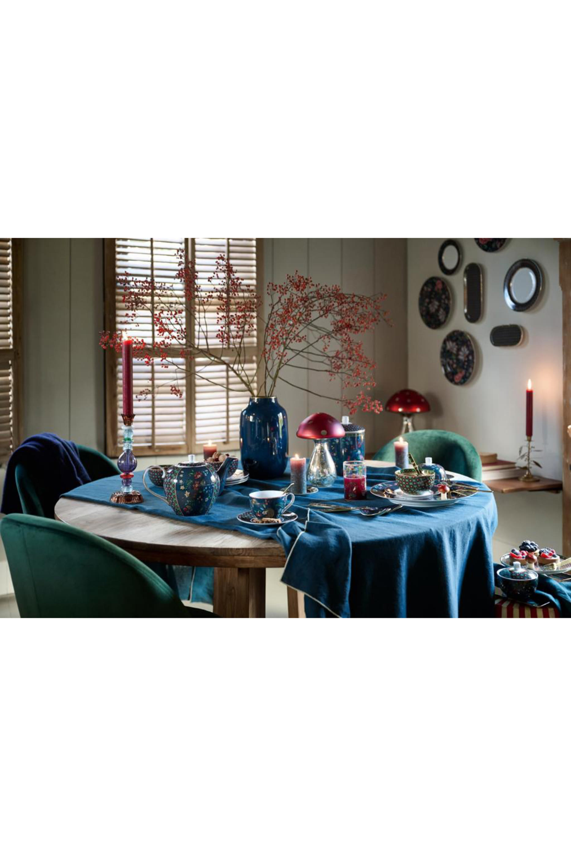 طقم فنجان وطبق إسبرسو بيري بلوز قطعتين