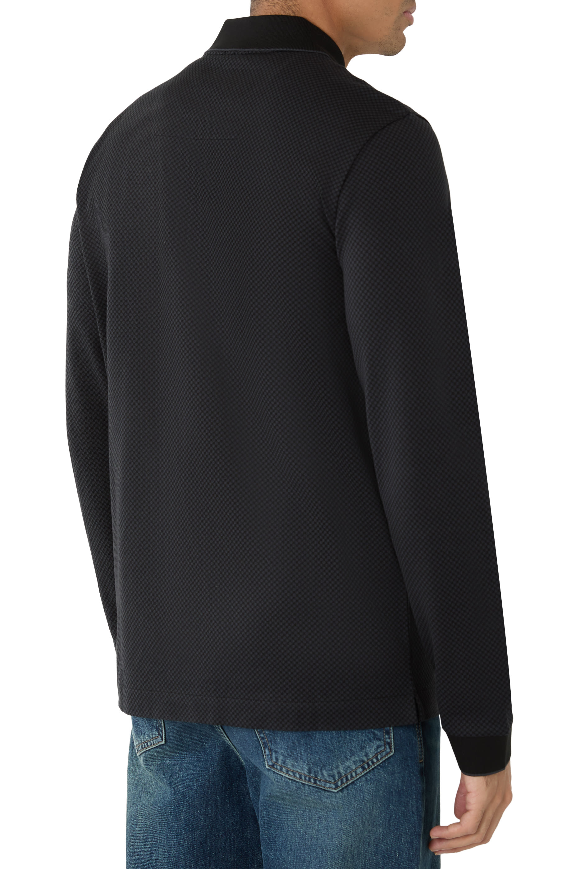 قميص بولو بلونين قطن معالج بتقنية المرسرة