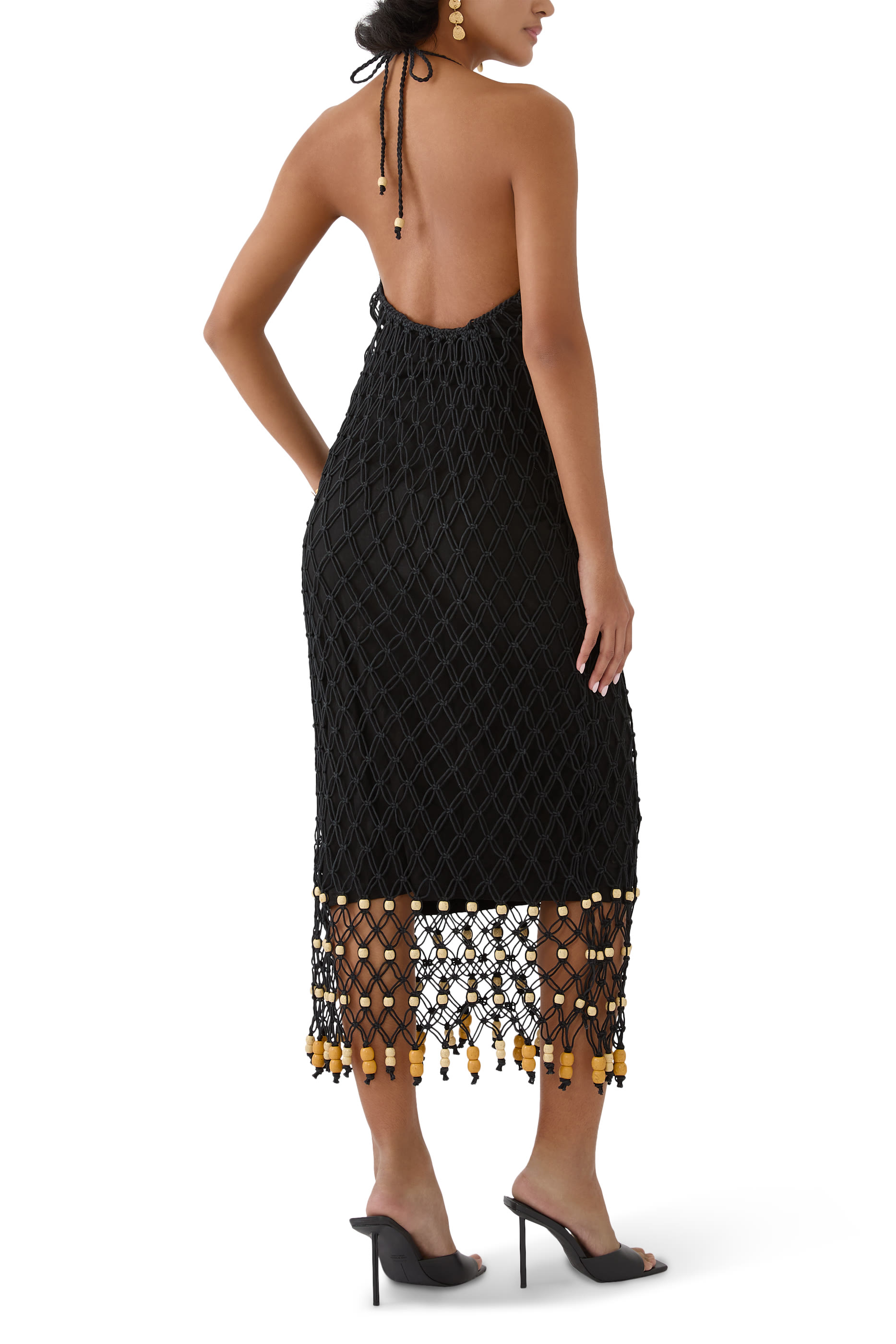 فستان ريس ماكراميه طويل null