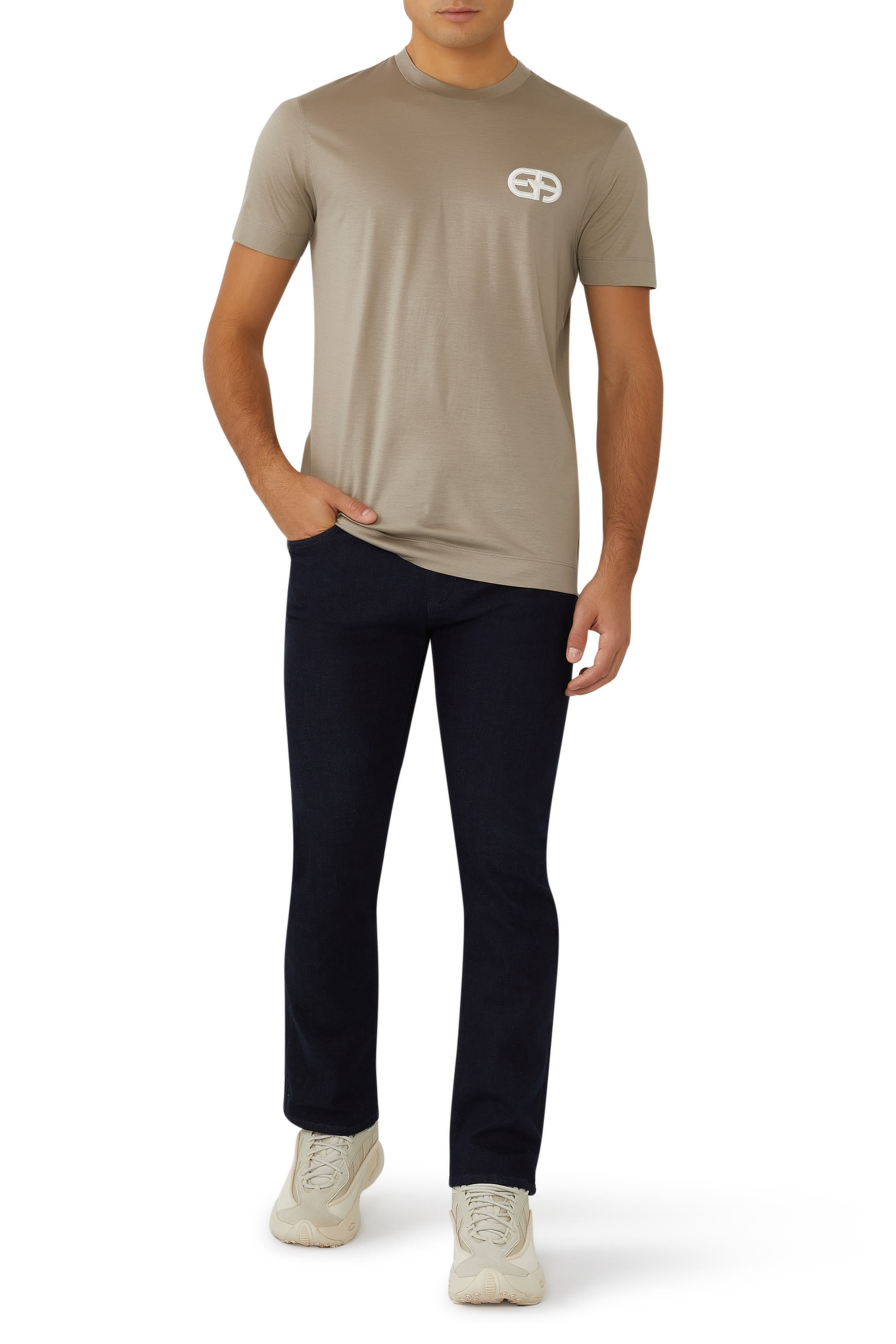 تيشيرت بشعار الماركة قطن جيرسيه