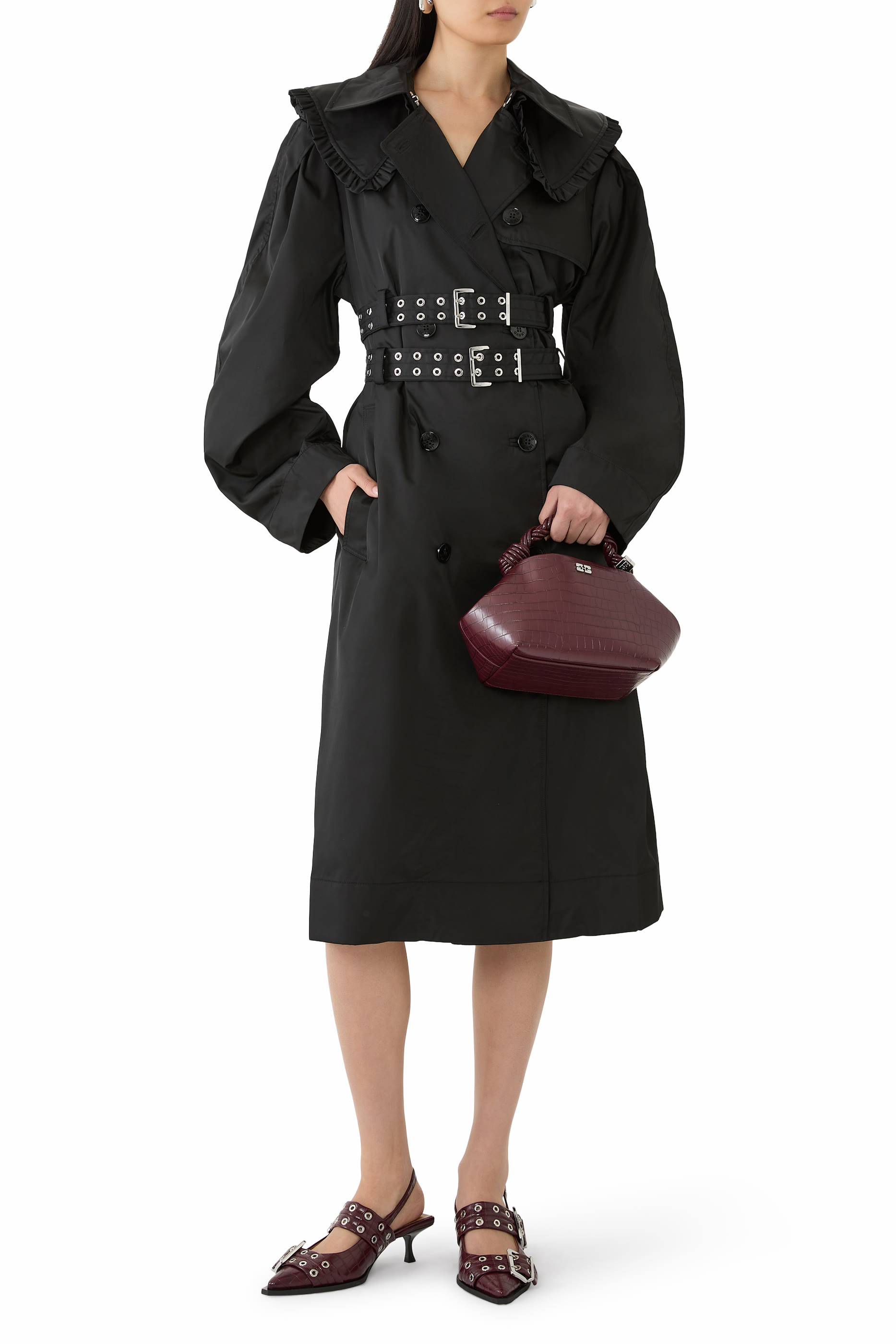 حقيبة بو صعيرة بنقشة جلد التمساح