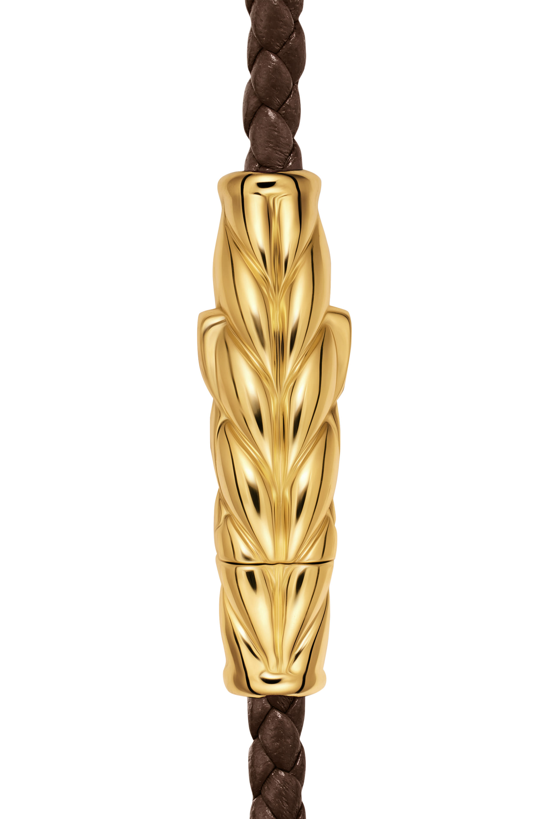 سوار شيفرون بثلاث لفات، ذهب أصفر عيار 18 وجلد