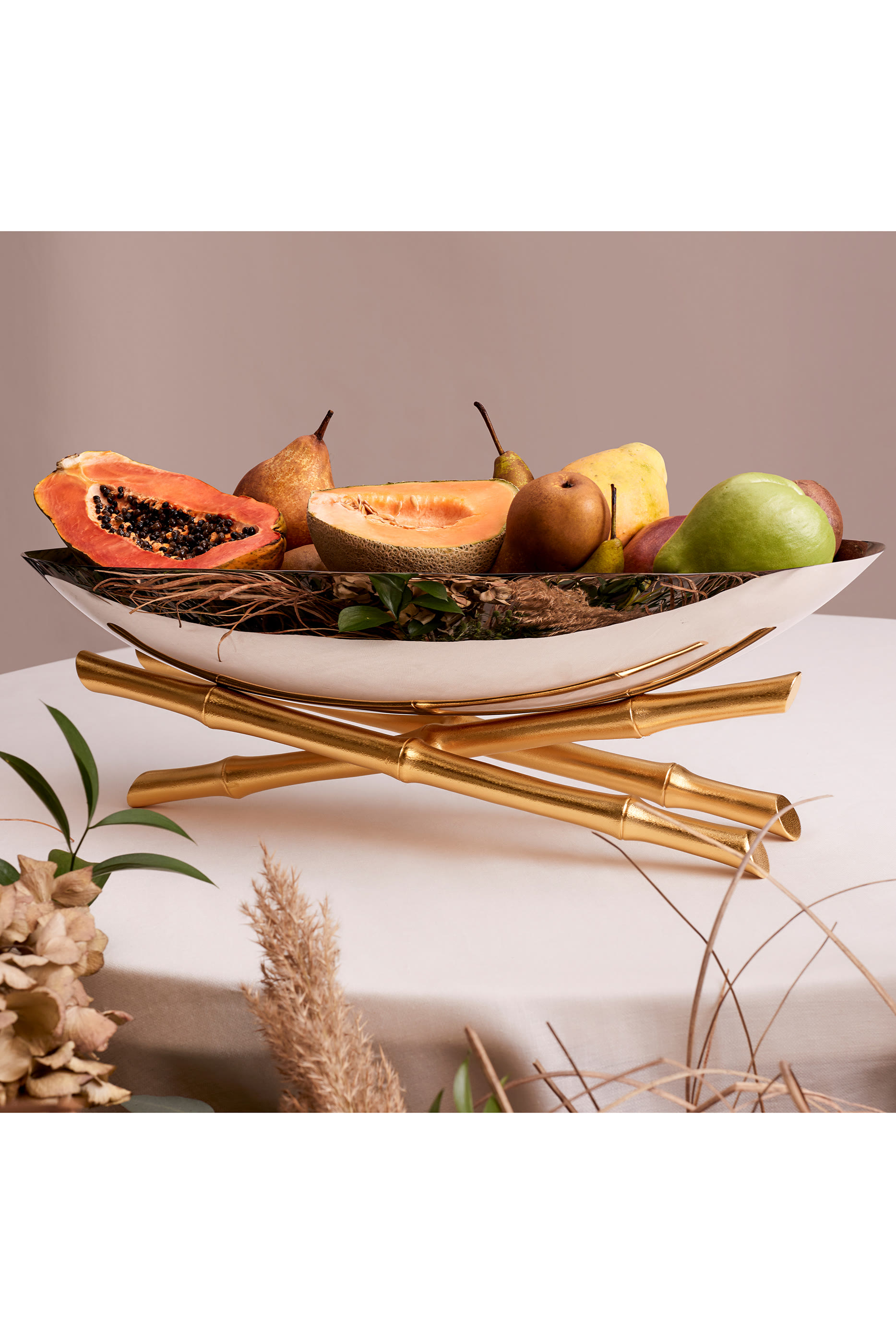 وعاء تقديم بامبو بتصميم مركب كبير