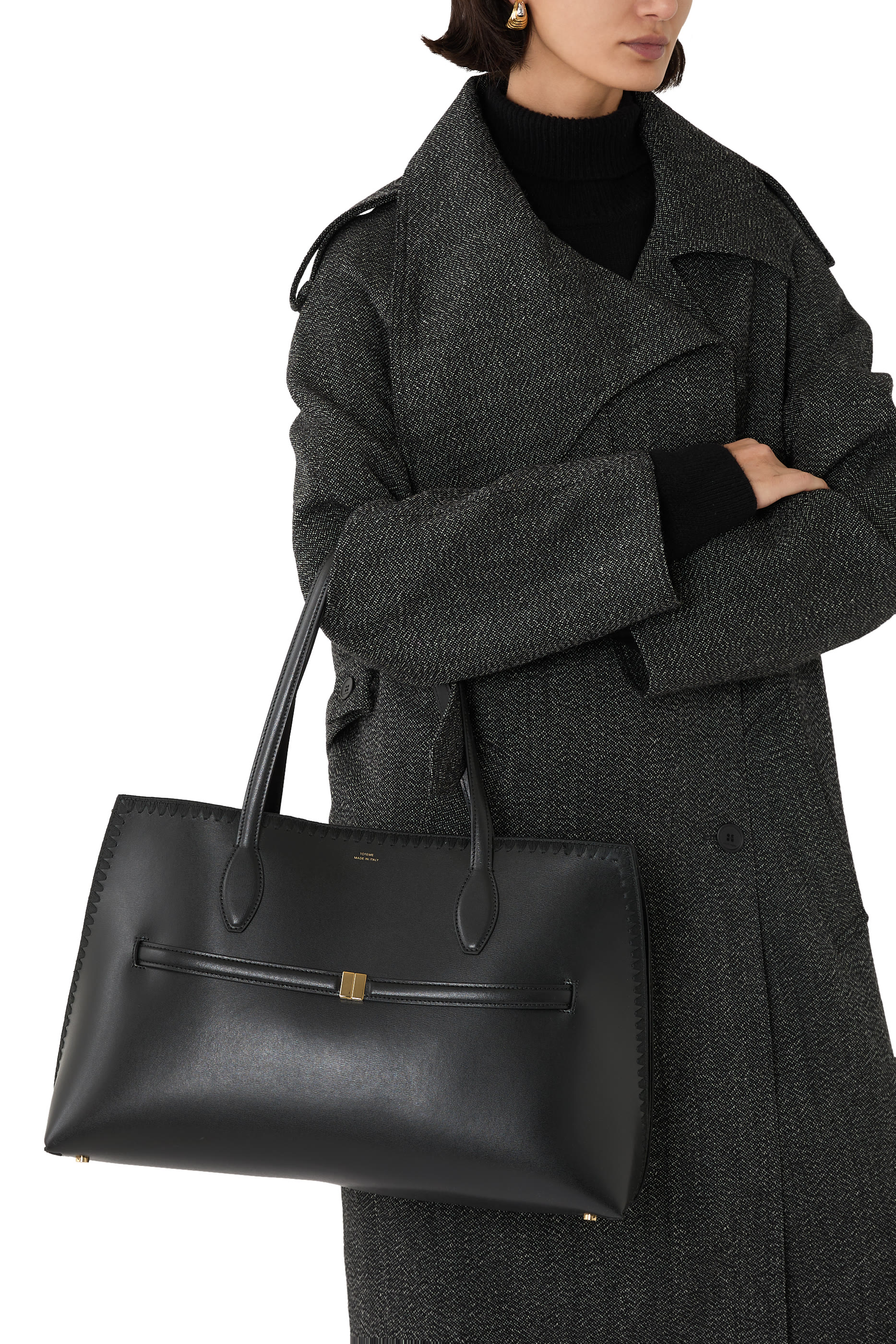 حقيبة يد لونج مطرزة جلد