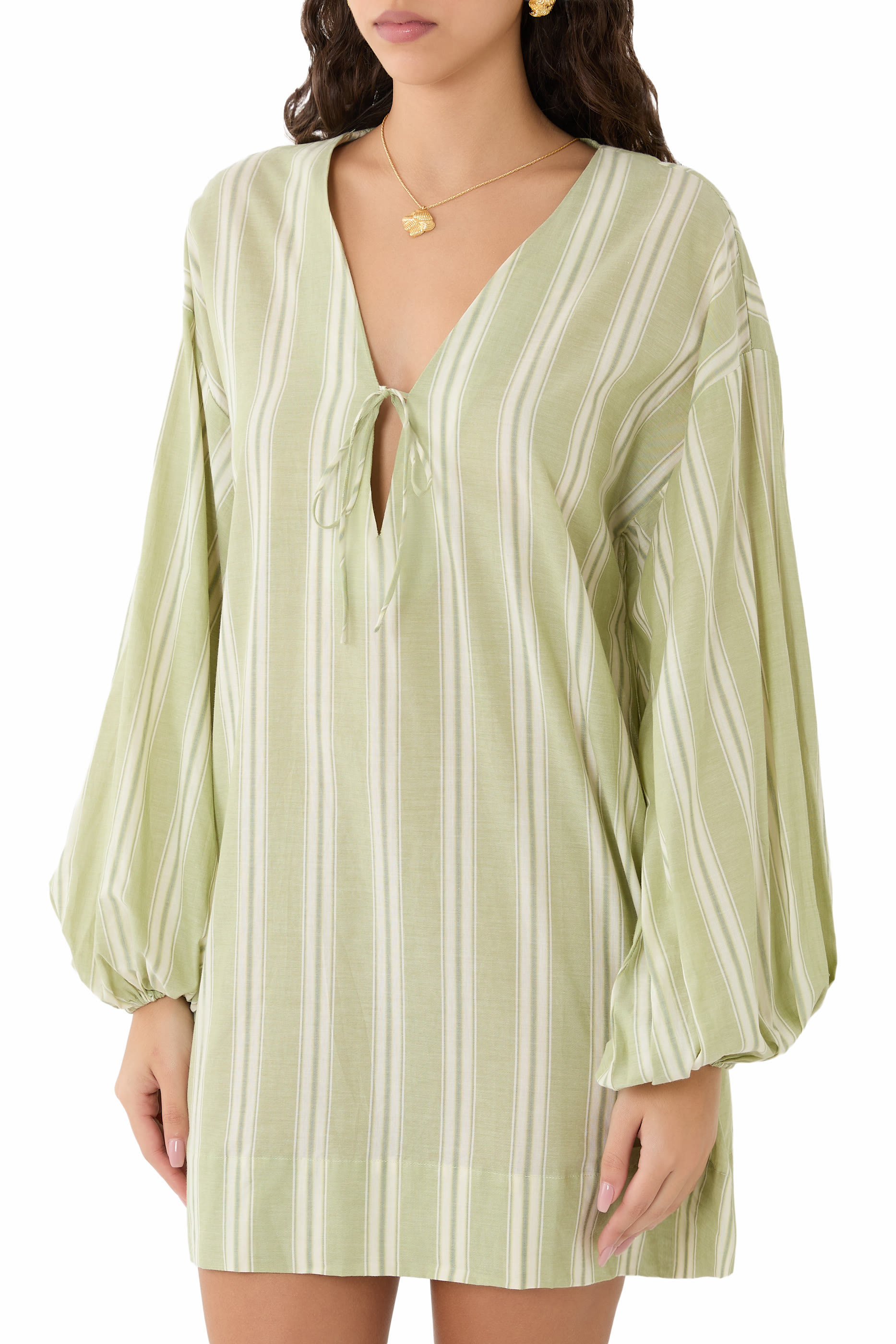  Pia Striped Mini Beach Dress