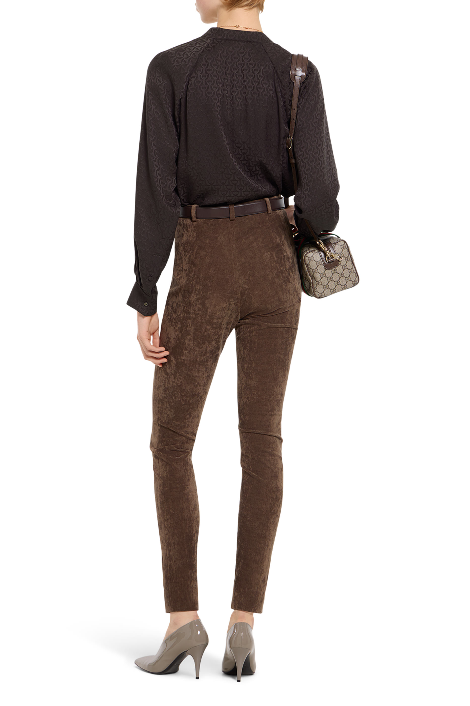 قميص بنقشة لجام الحصان حرير جاكار