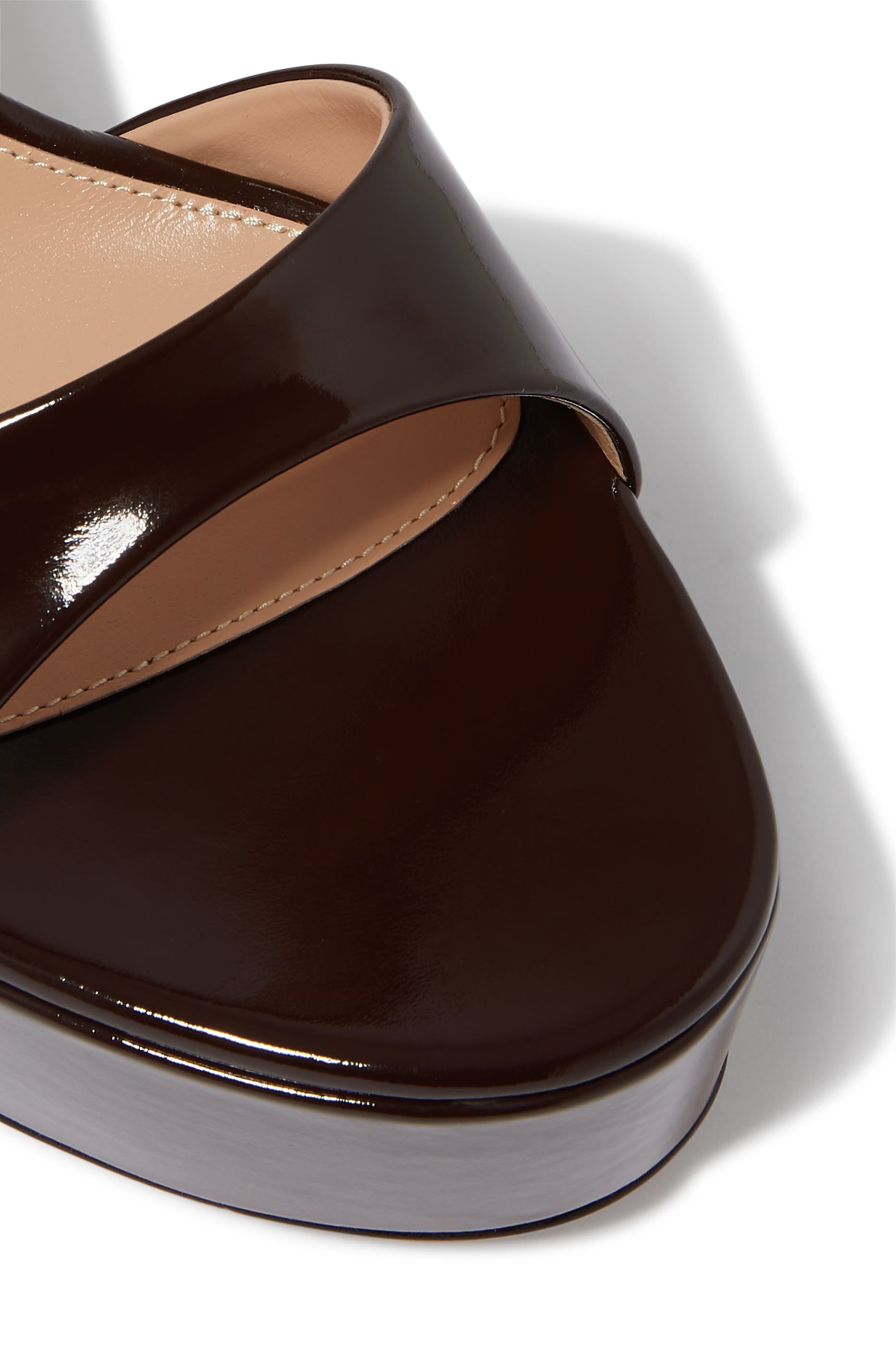 صندل نانسي 110 بكعب سميك جلد لامع