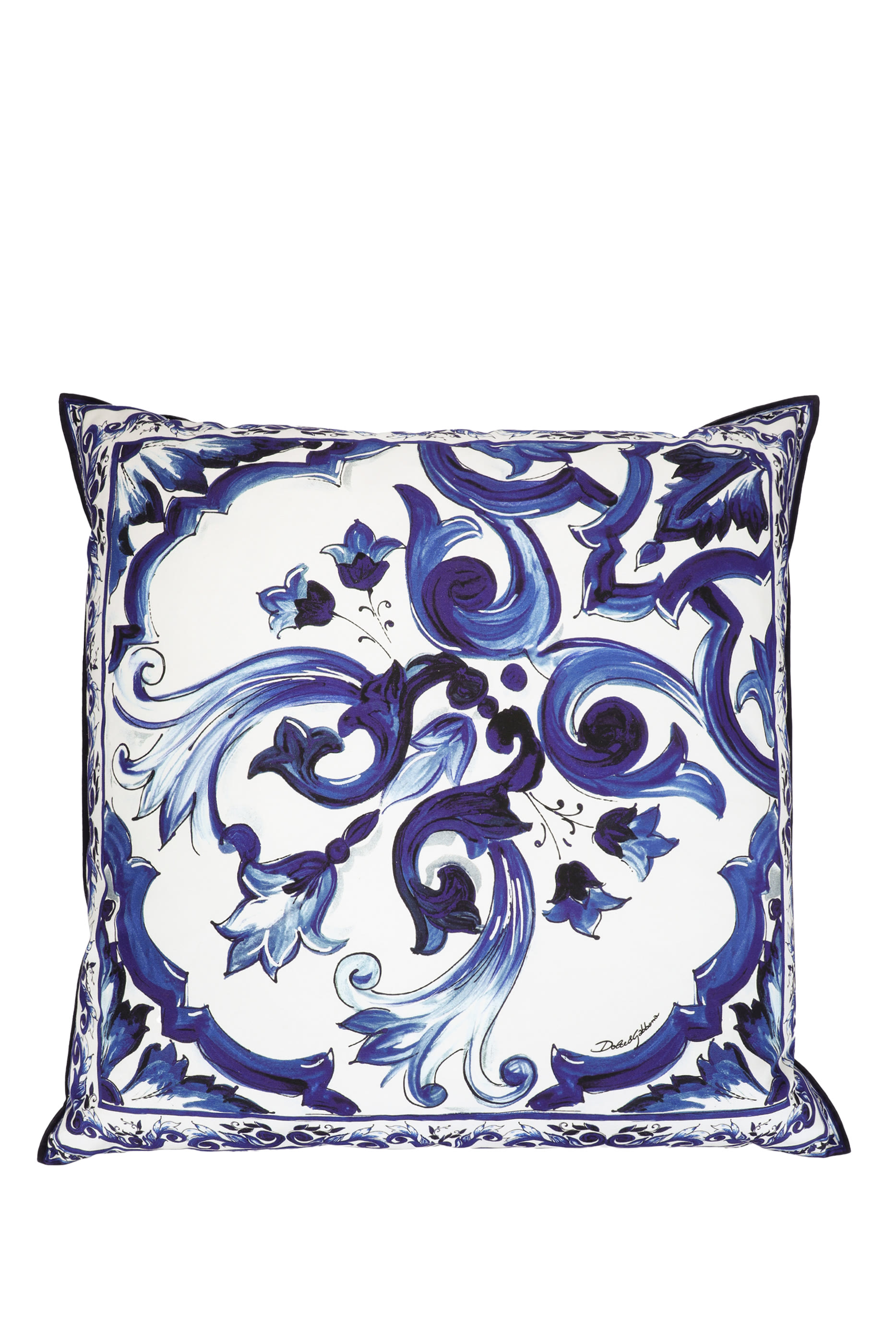 وسادة كبيرة بنقشة بلو ميديتيرانيو قماش قنب