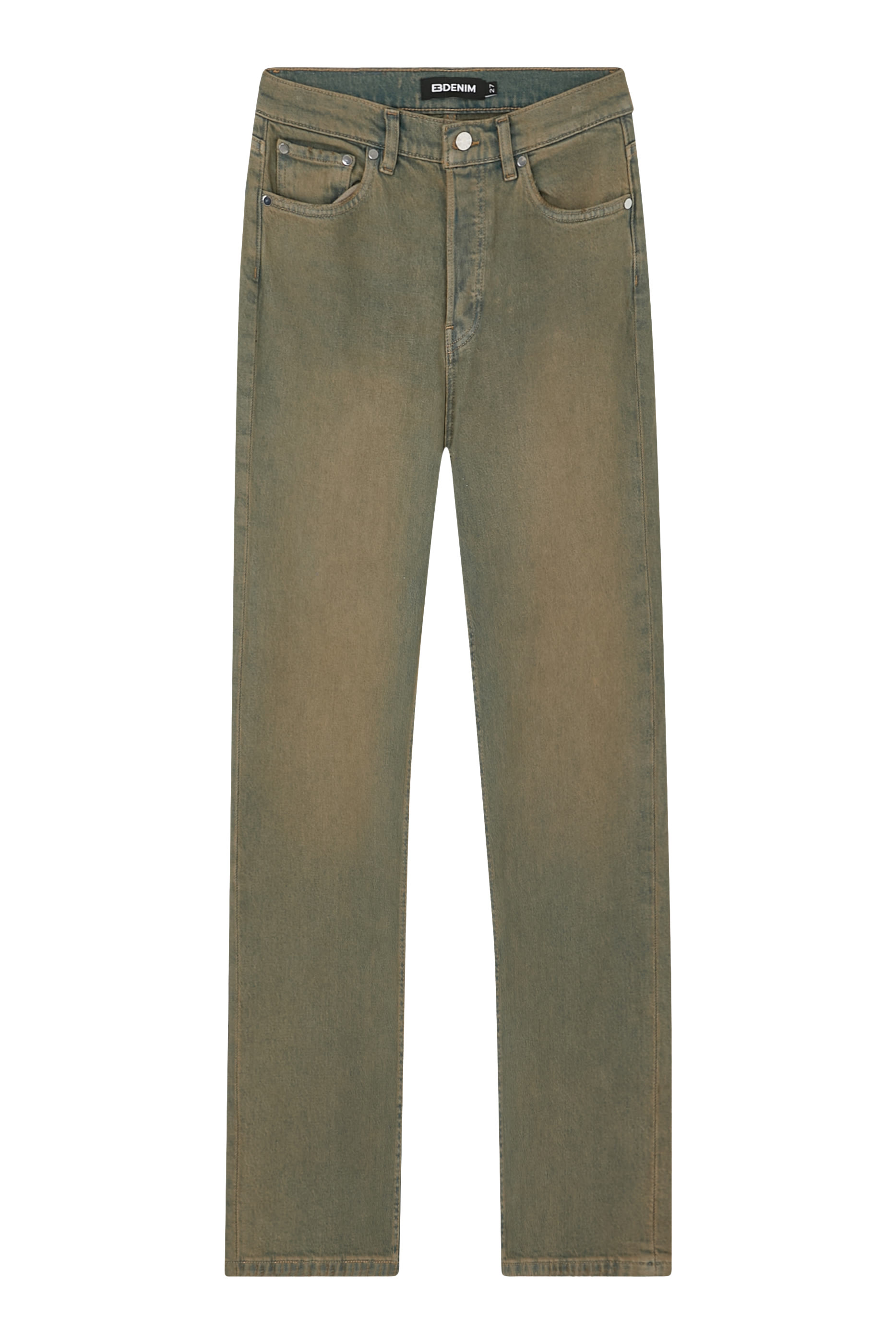 بنطال جينز بقصة مستقيمة وخصر مرتفع