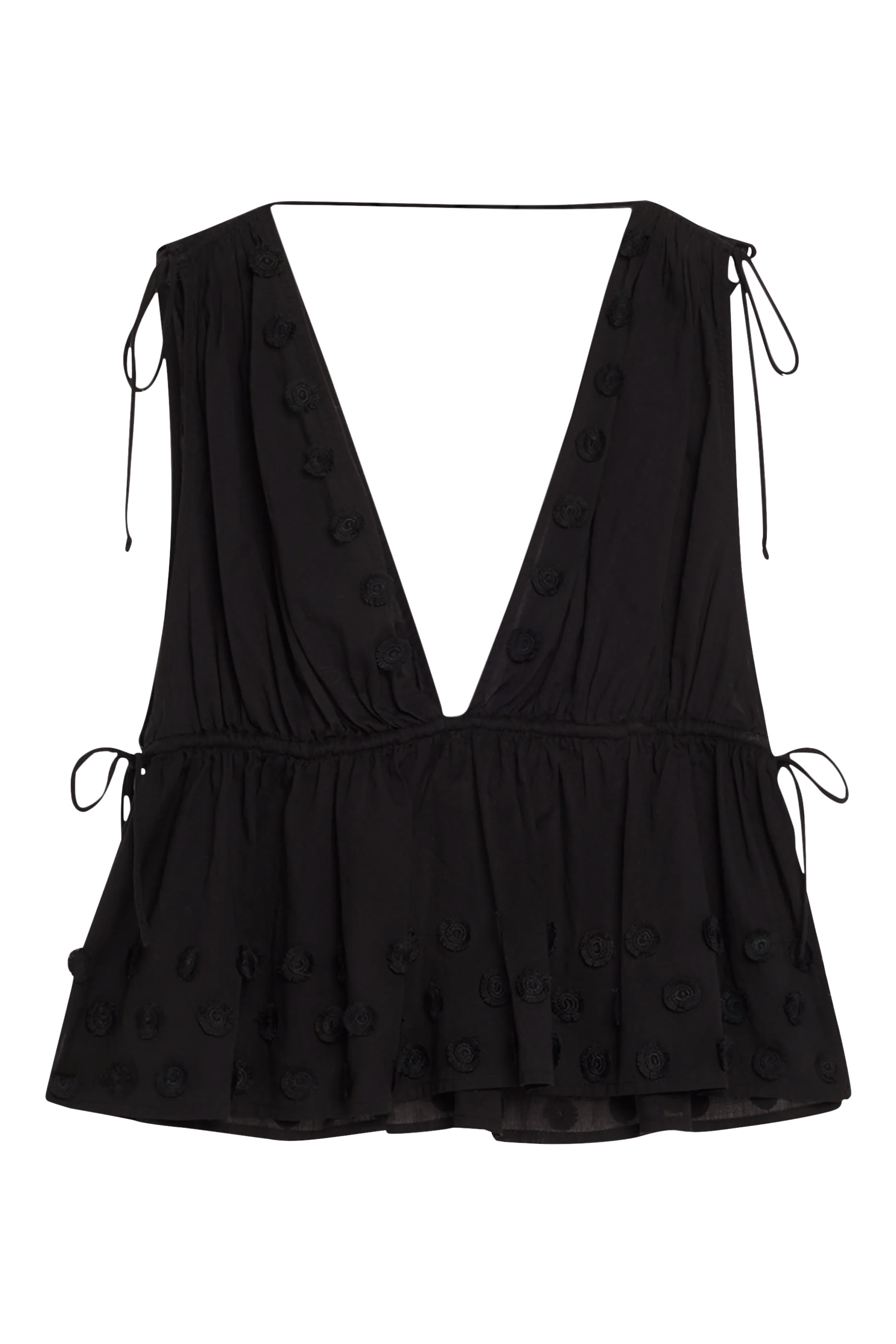 بلوزة أنيا بياقة V عميقة للإرتداء فوق ملابس السباحة