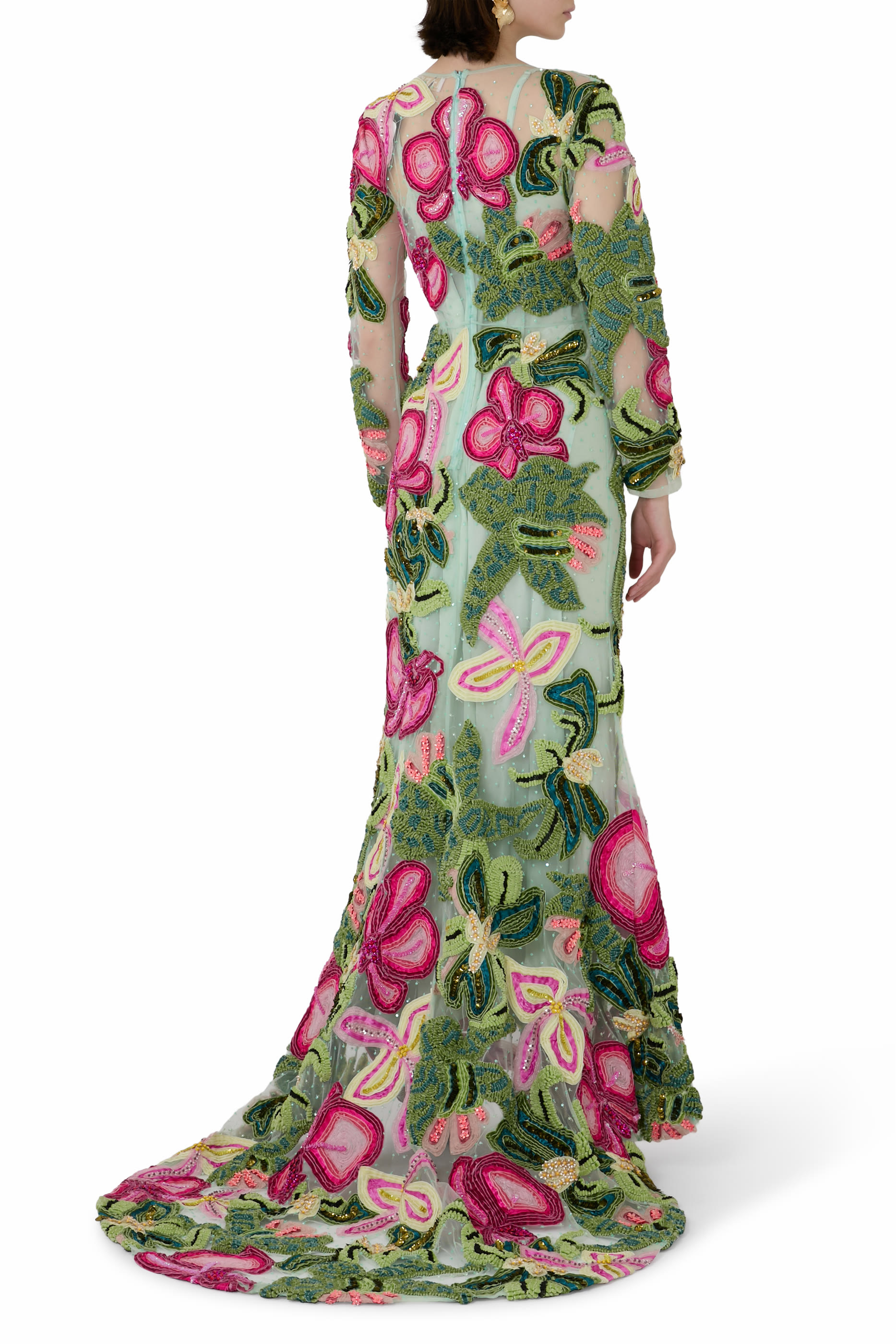 فستان طويل بنقشة أزهار