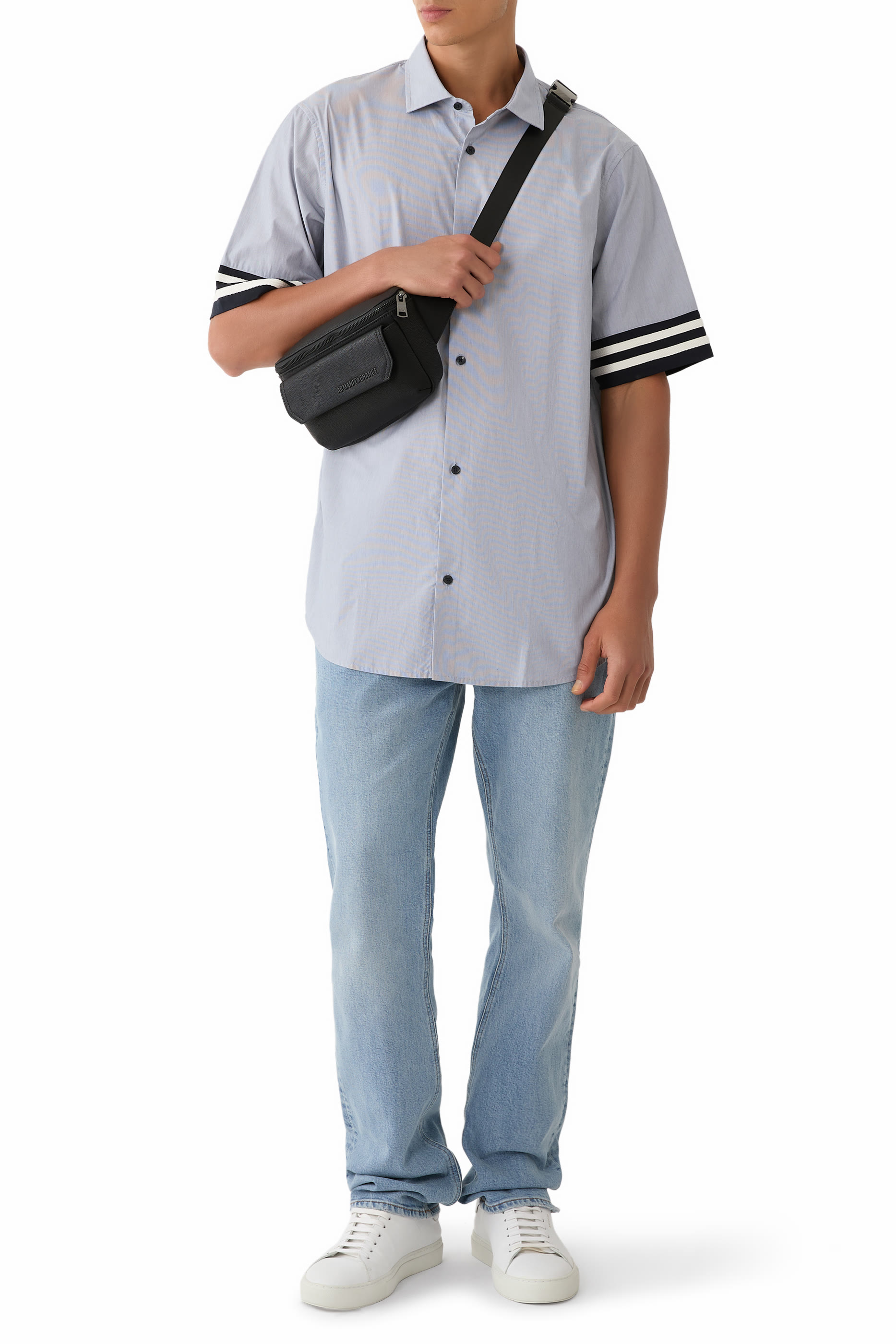 قميص مارينا بأكمام مخططة