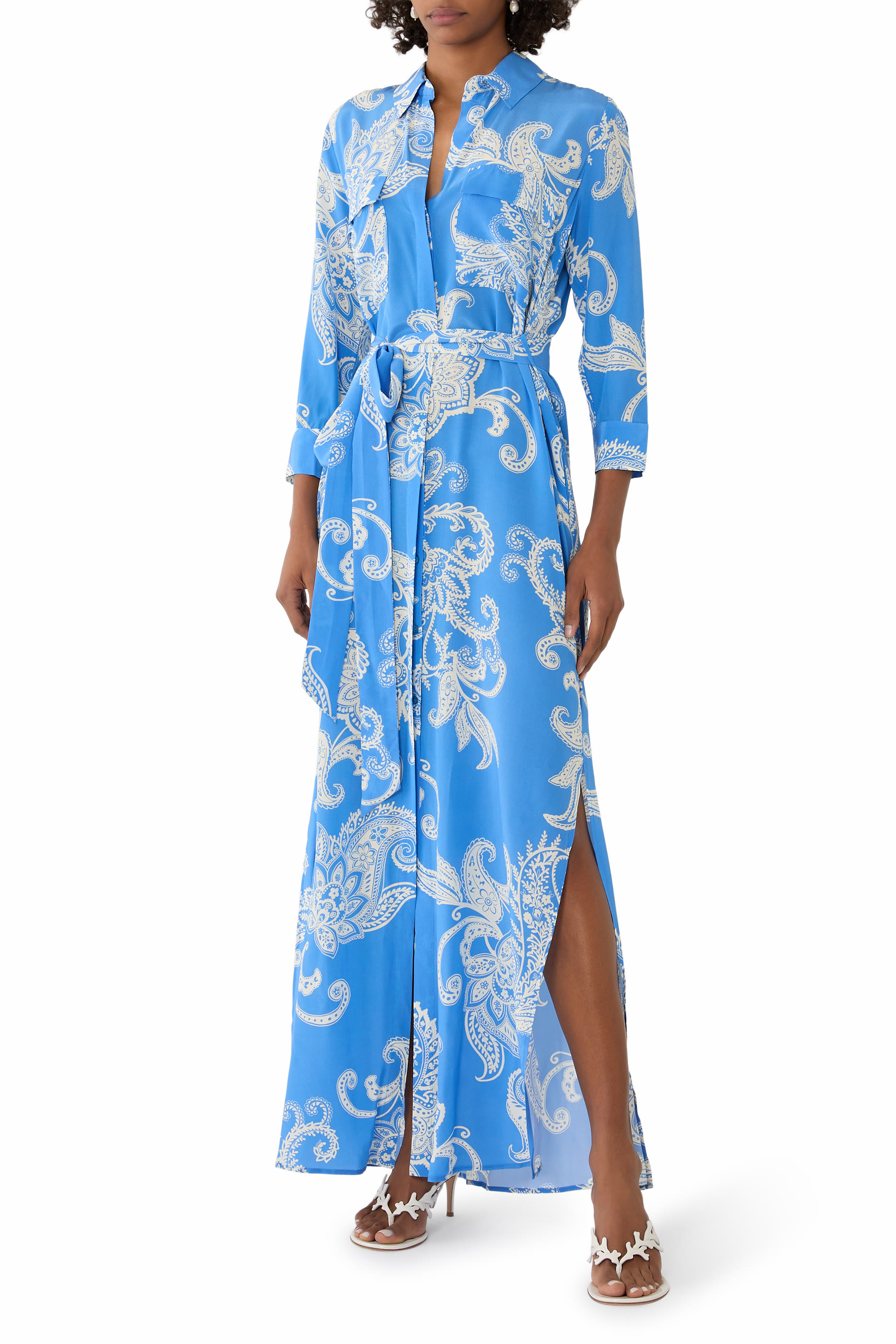 فستان كاميرون بنمط قميص حرير