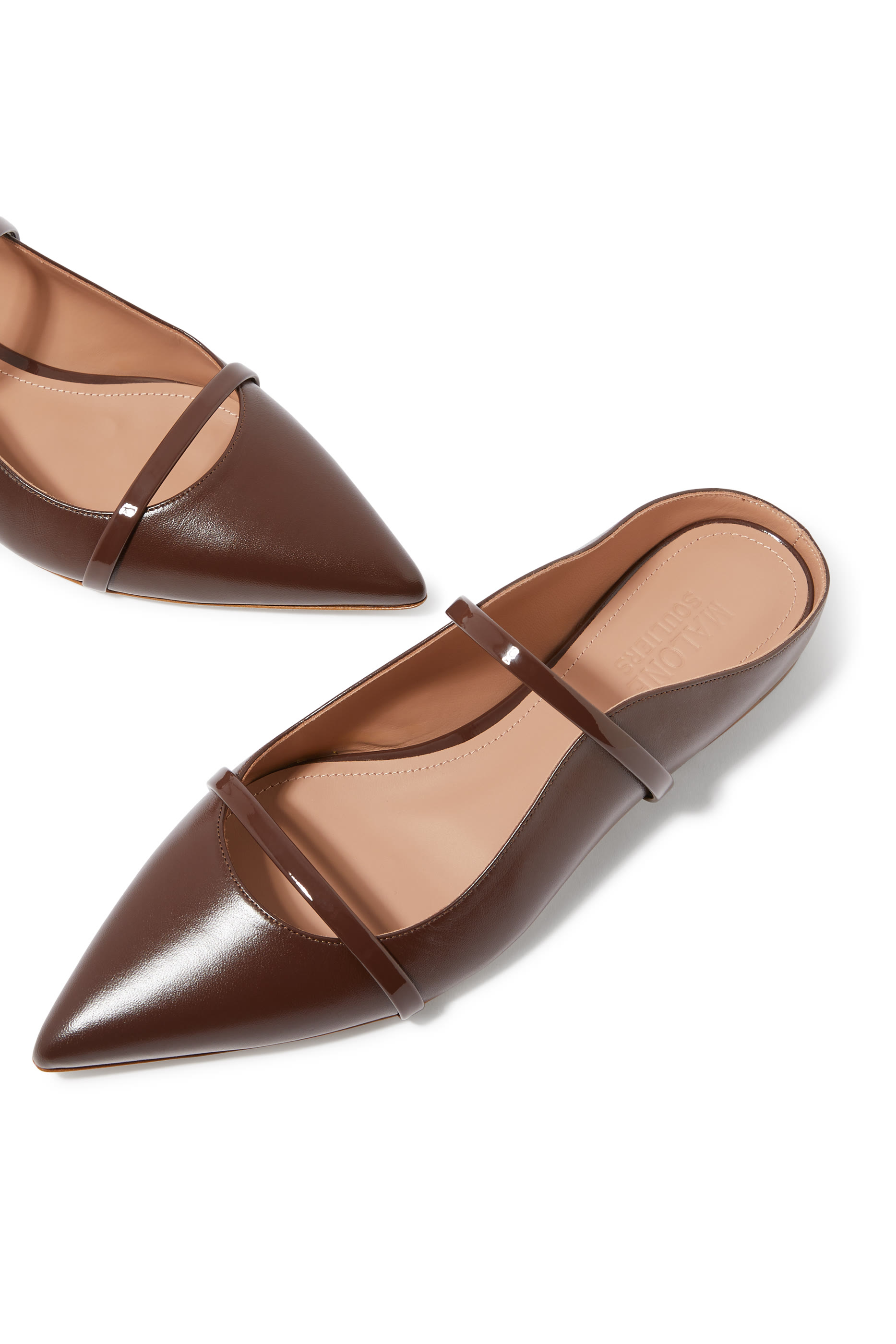 حذاء مورين 10 مفتوح من الخلف بكعب مسطح جلد