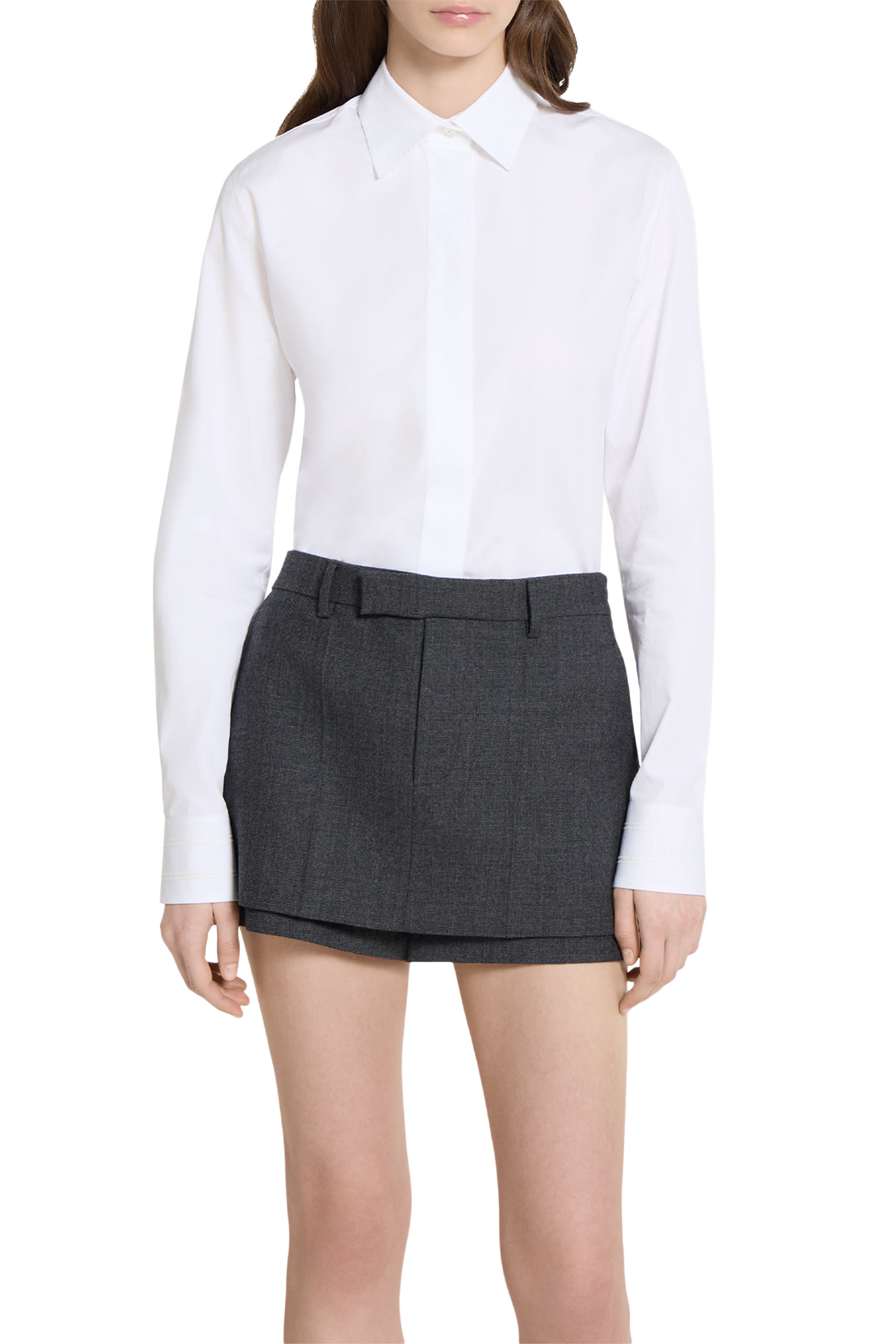 قميص مزين بشعار الماركة قطن بوبلين مطرز