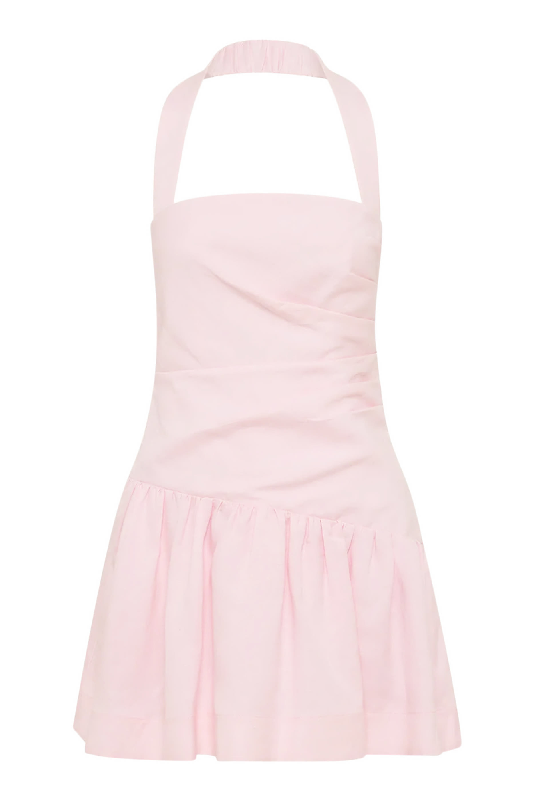 فستان جيجي درابيه قصير برباط حول العنق