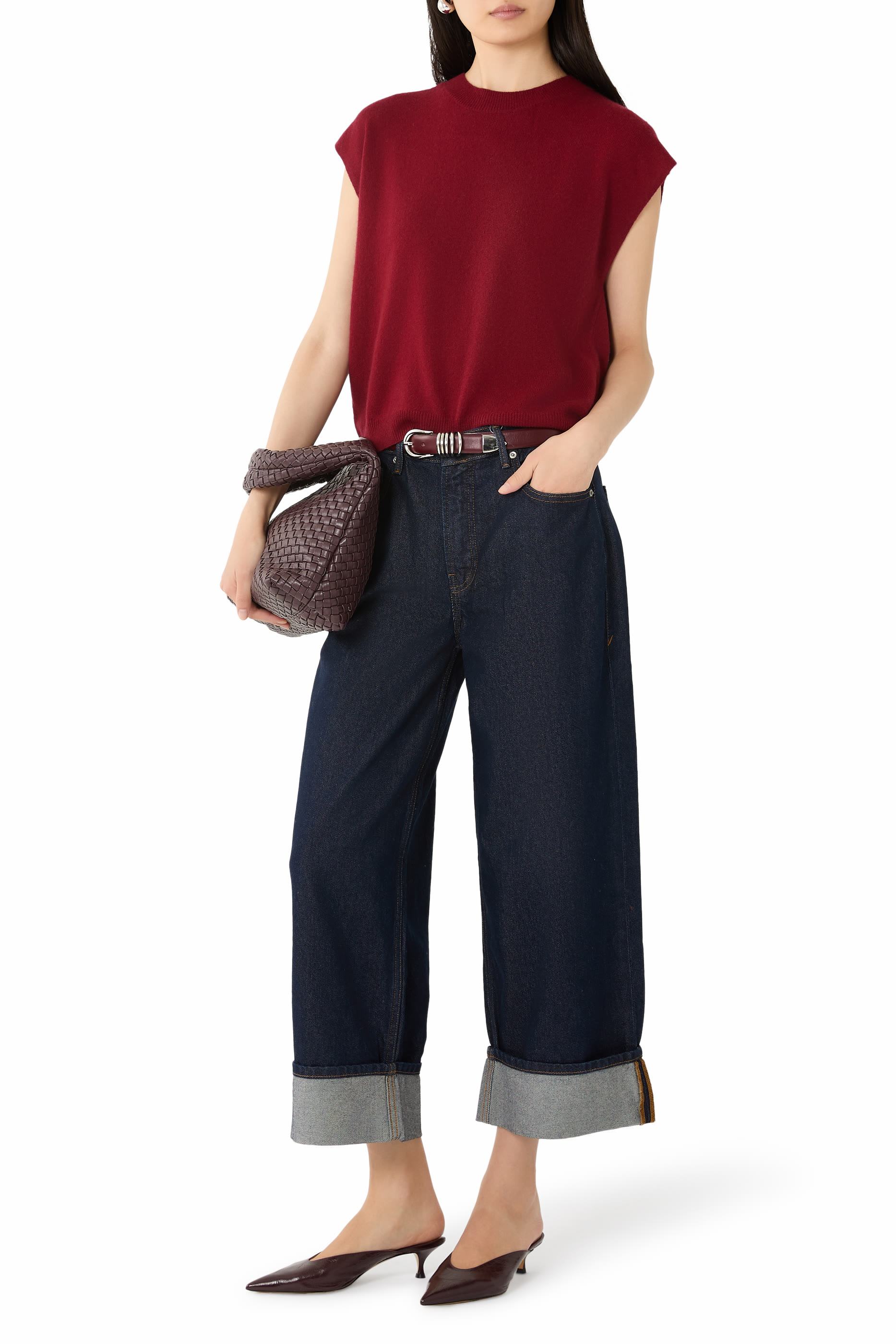 بنطال جينز غود ستاندرد بقصة واسعة وأساور كاحل