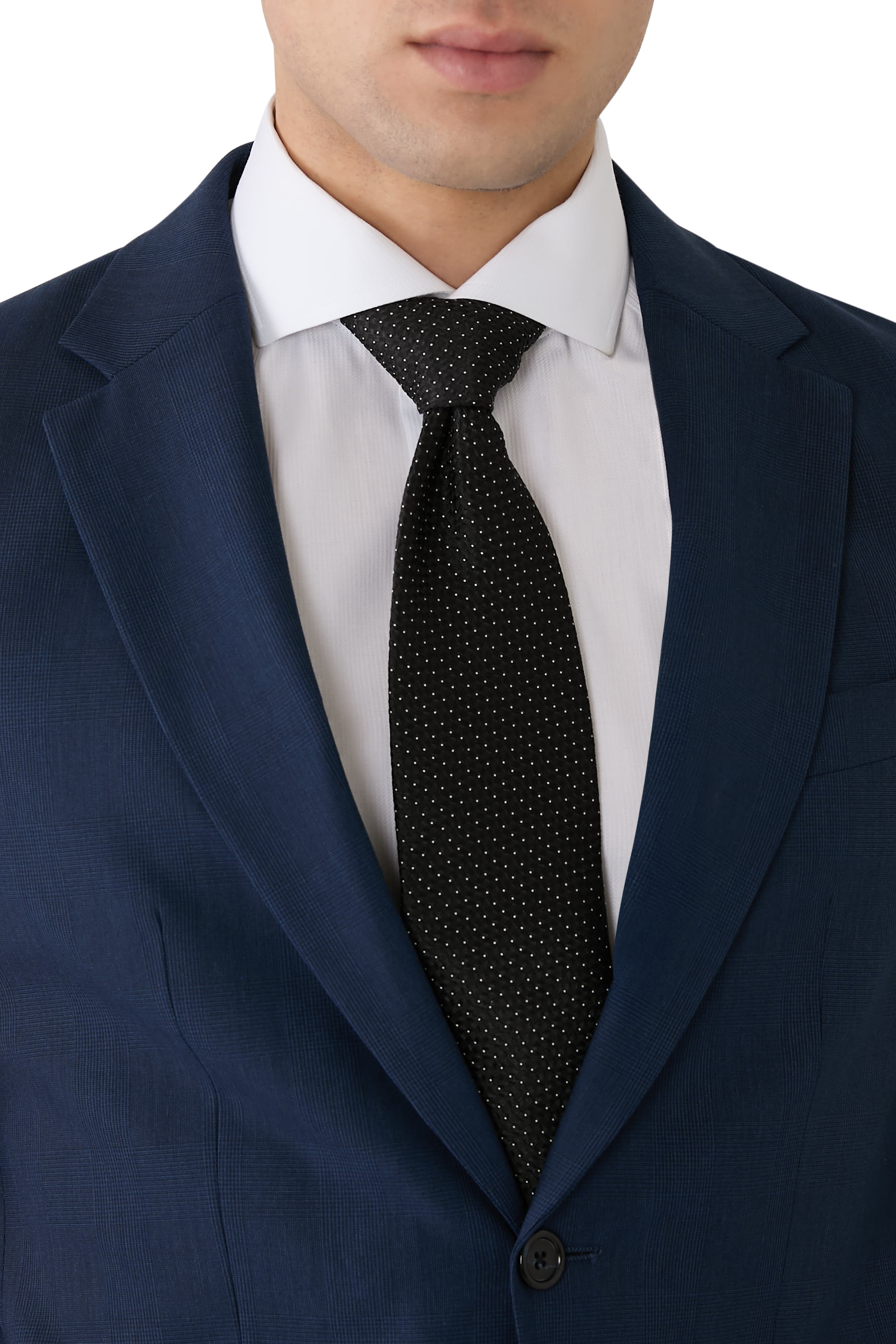 ربطة عنق بنقشة نقاط نسيج حرير 