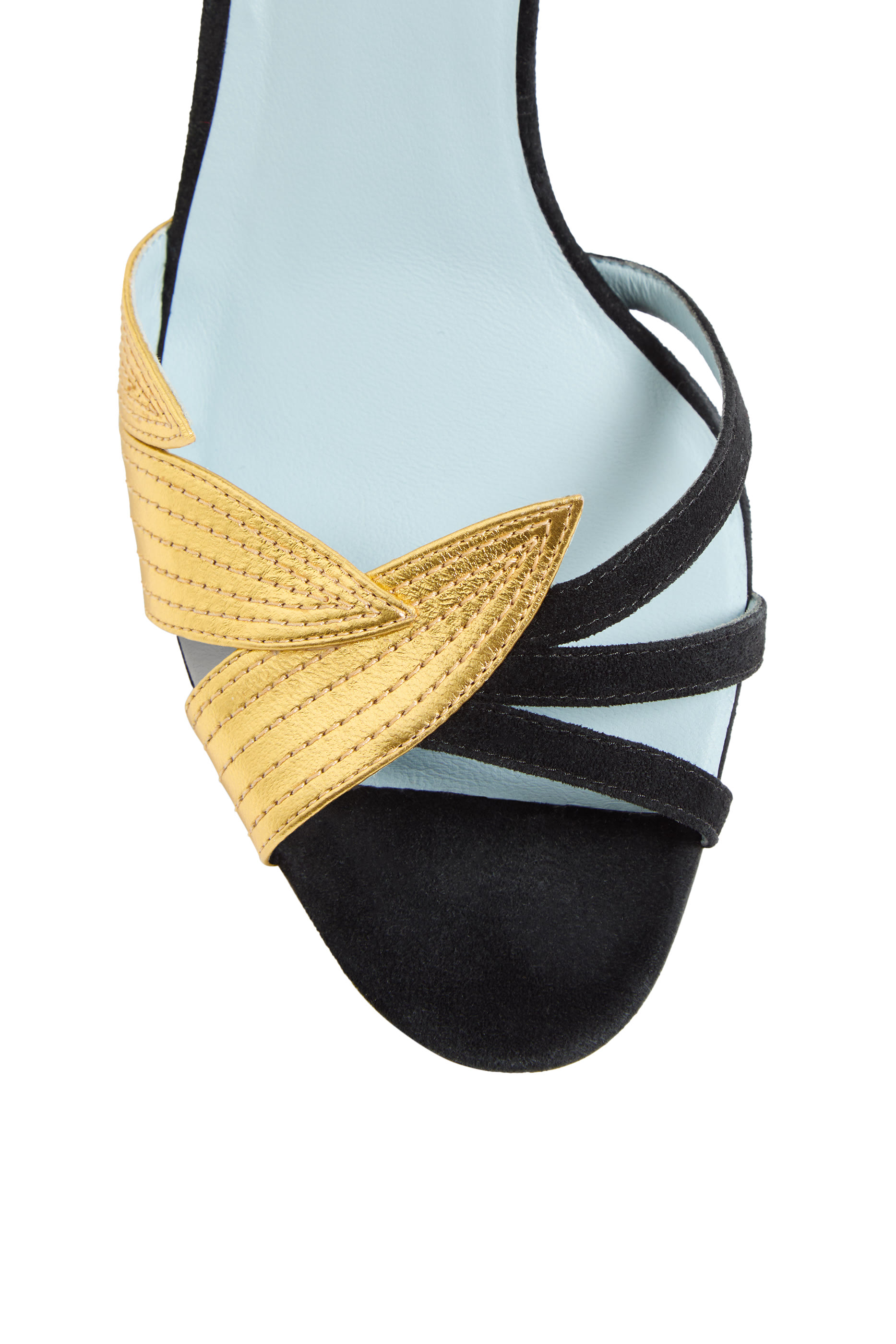 حذاء 65 شمواه مفتوح من الخلف بأجزاء تصميم أوراق