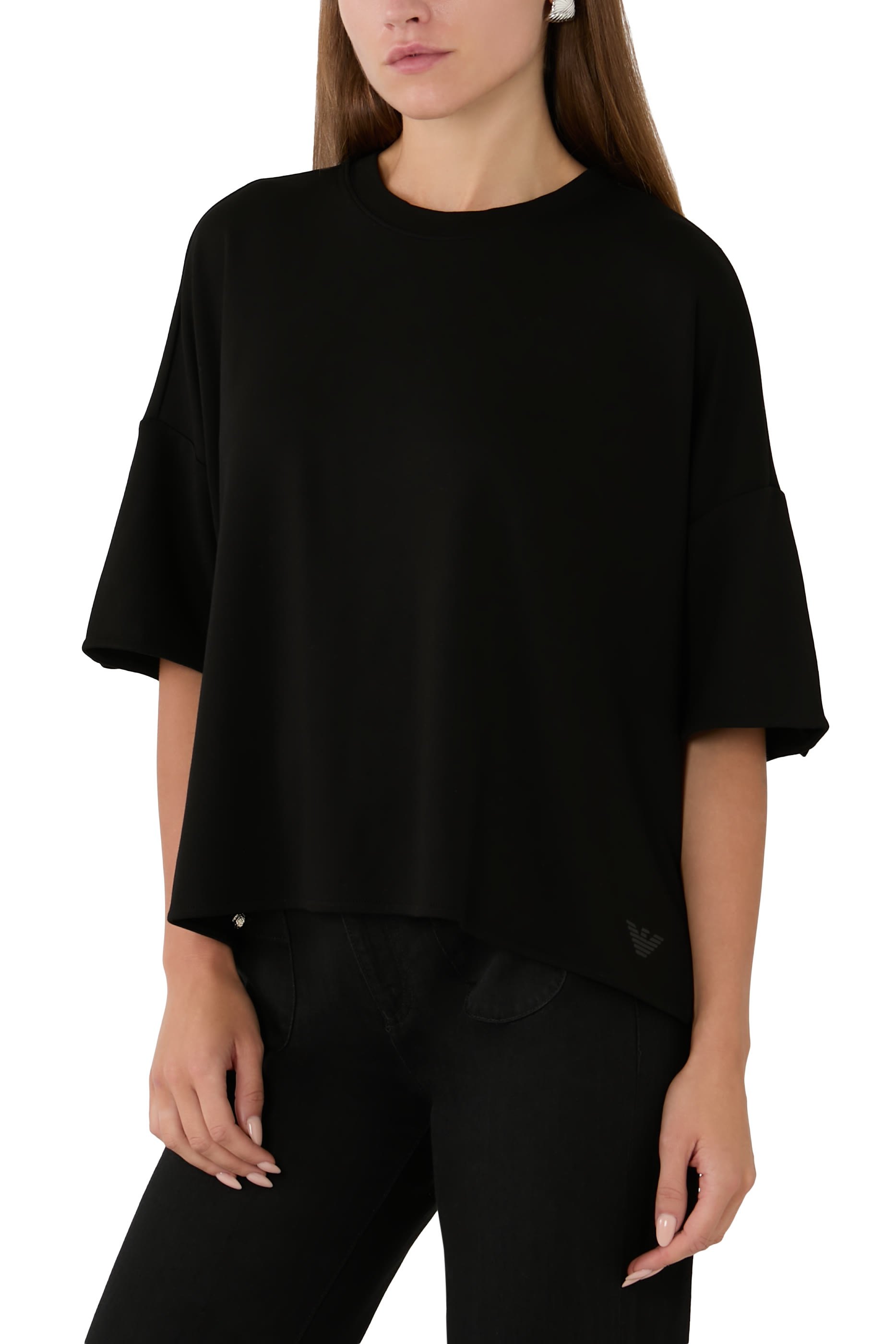 Ruffle Seam Relaxed-Fit T-Shirt