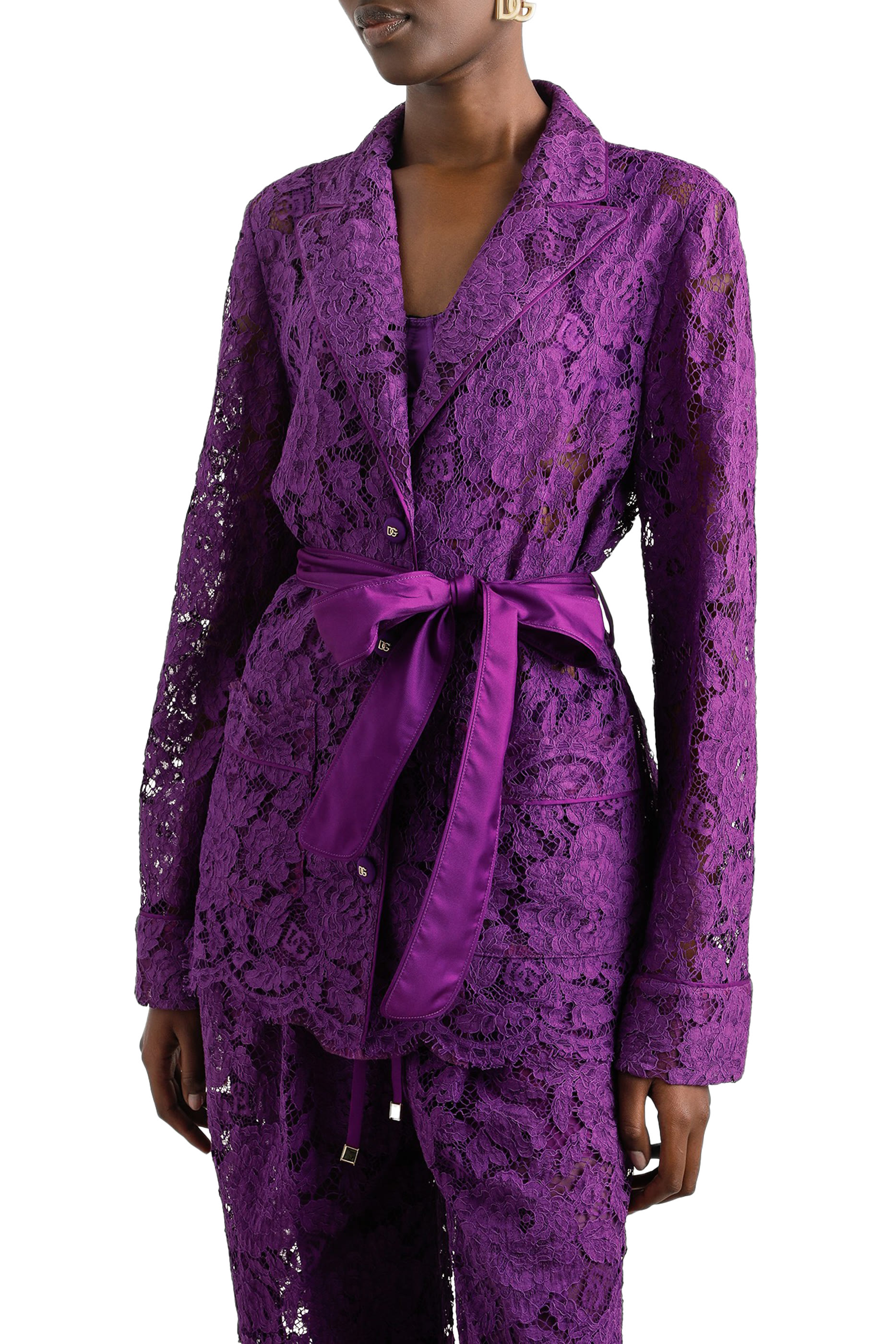 بليزر فانيتي دانتيل بنقشة زهور