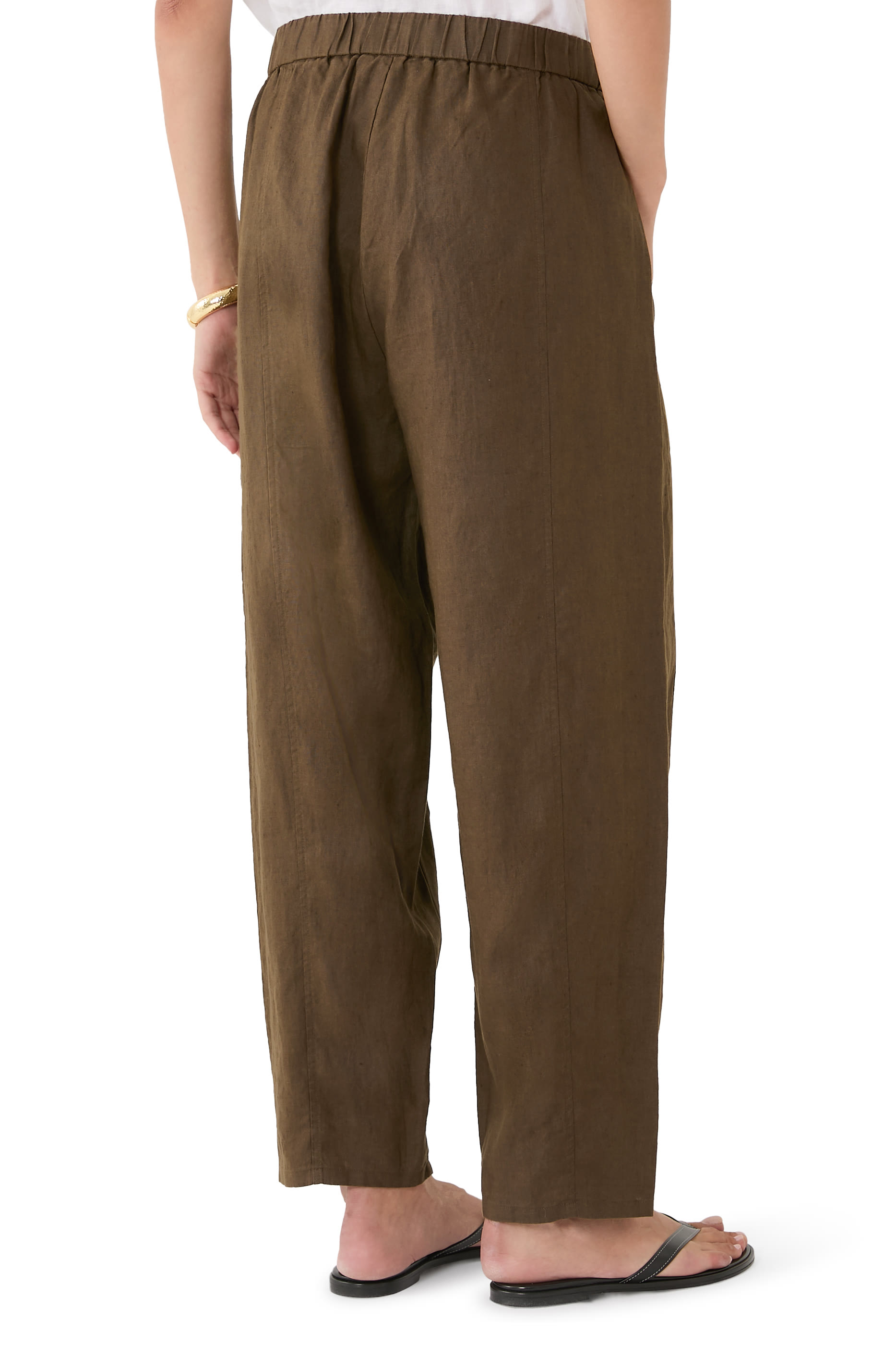 بنطال بقصة واسعة كتان عضوي