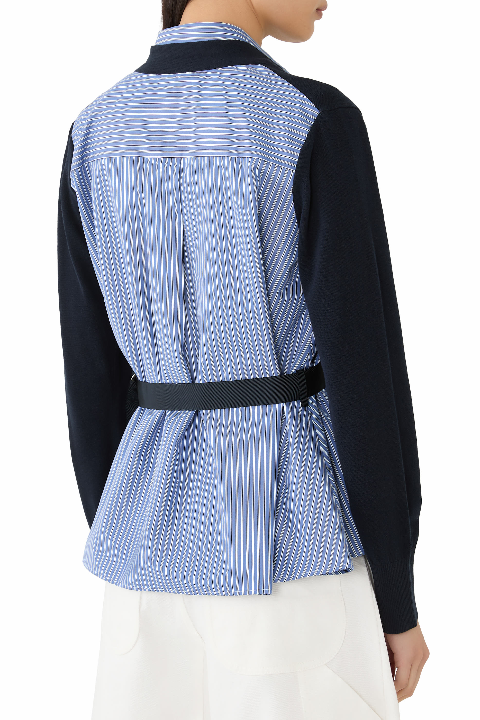 Poplin x Cotton Knit Cardigan 